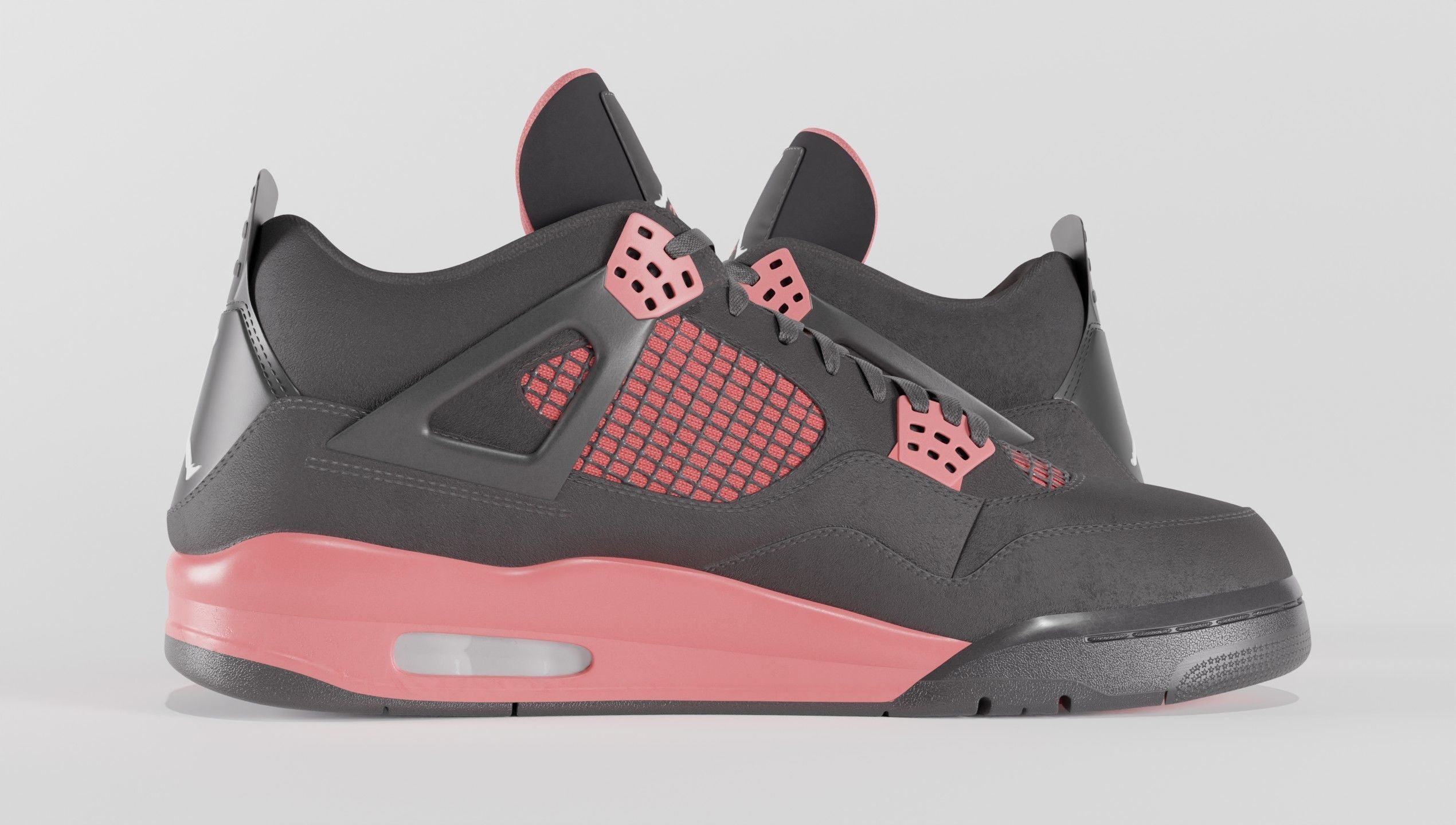 Jordan 4 Retro Red Thunder  Low-poly 3D model_50