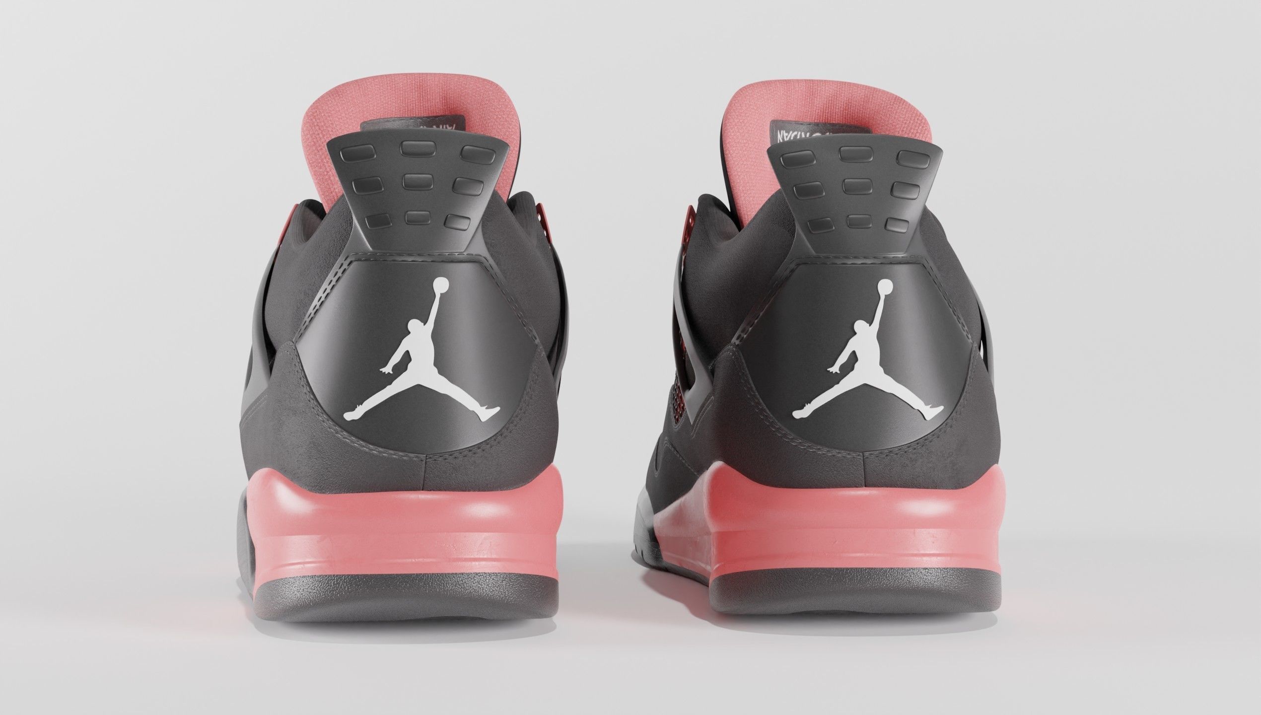 Jordan 4 Retro Red Thunder  Low-poly 3D model_10