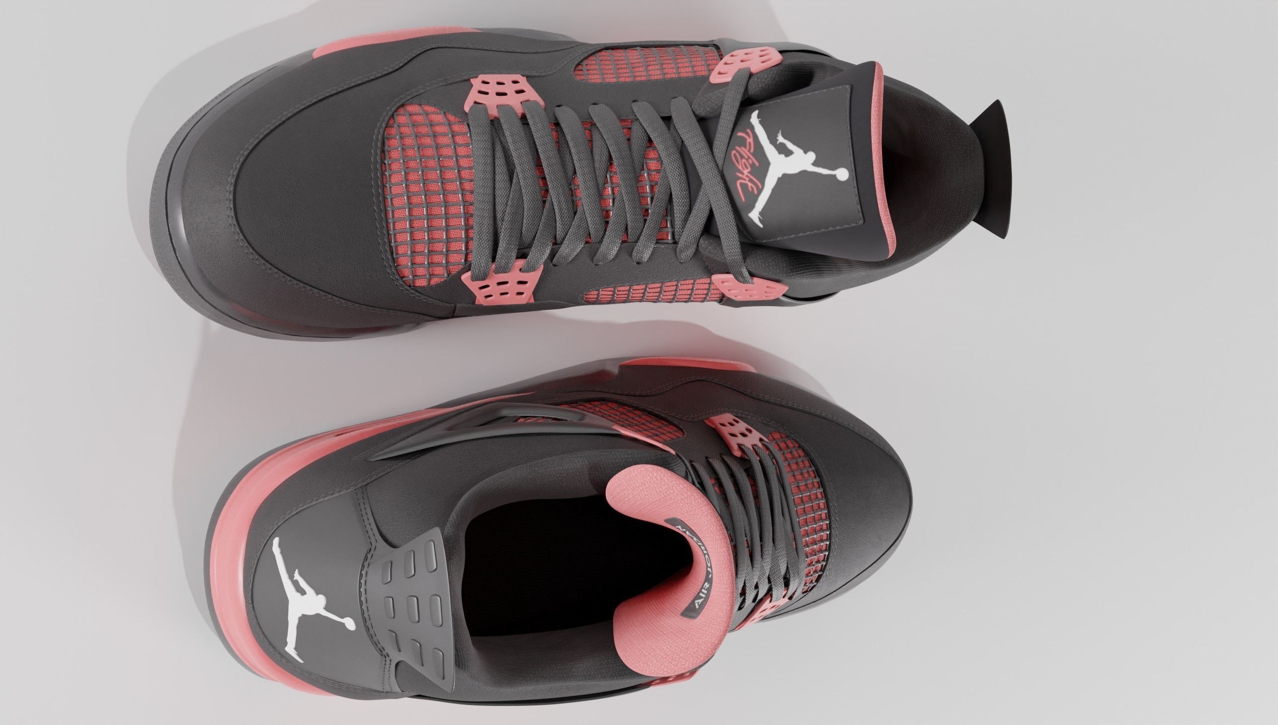 Jordan 4 Retro Red Thunder  Low-poly 3D model_55