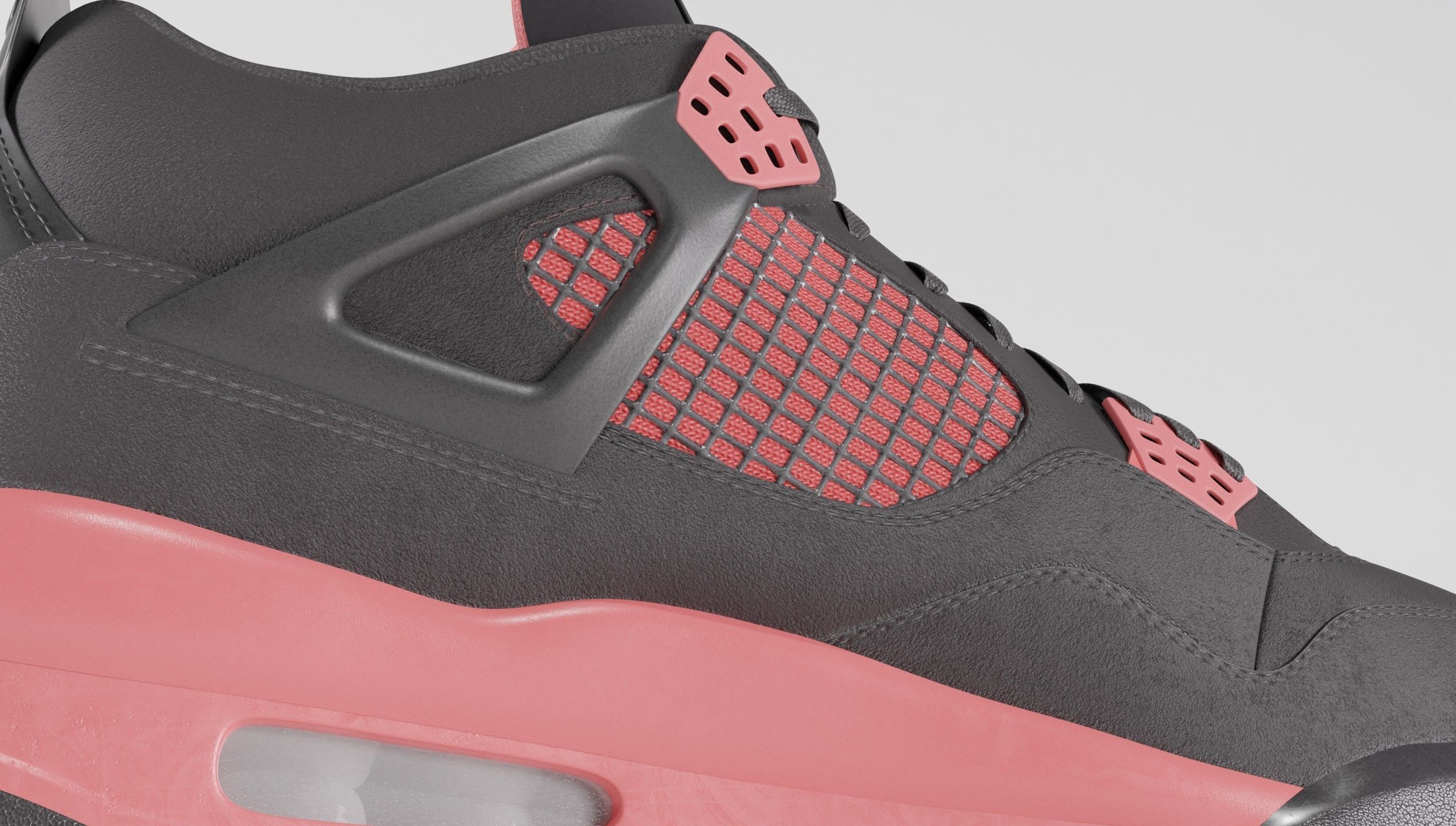 Jordan 4 Retro Red Thunder  Low-poly 3D model_52