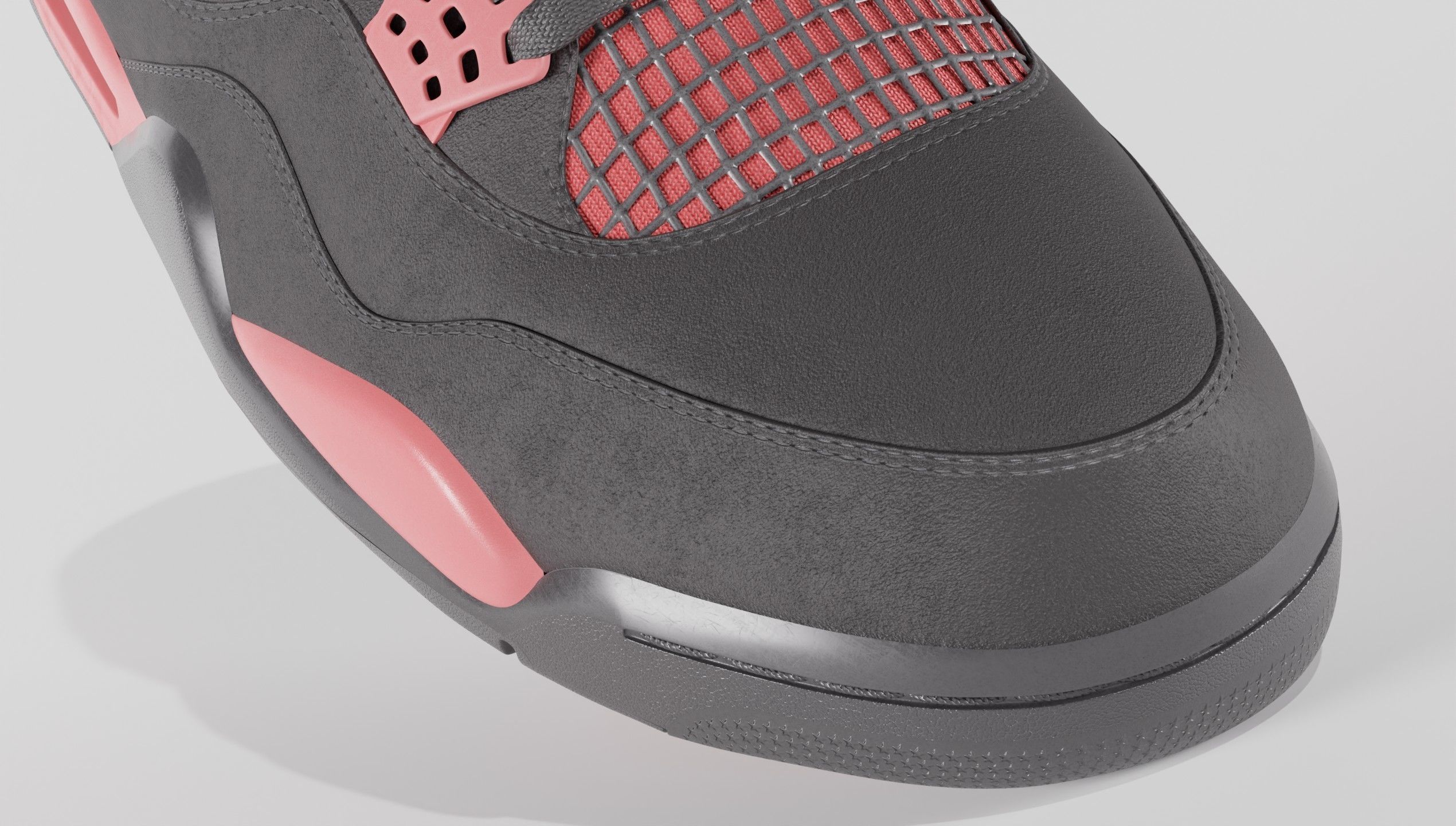 Jordan 4 Retro Red Thunder  Low-poly 3D model_11