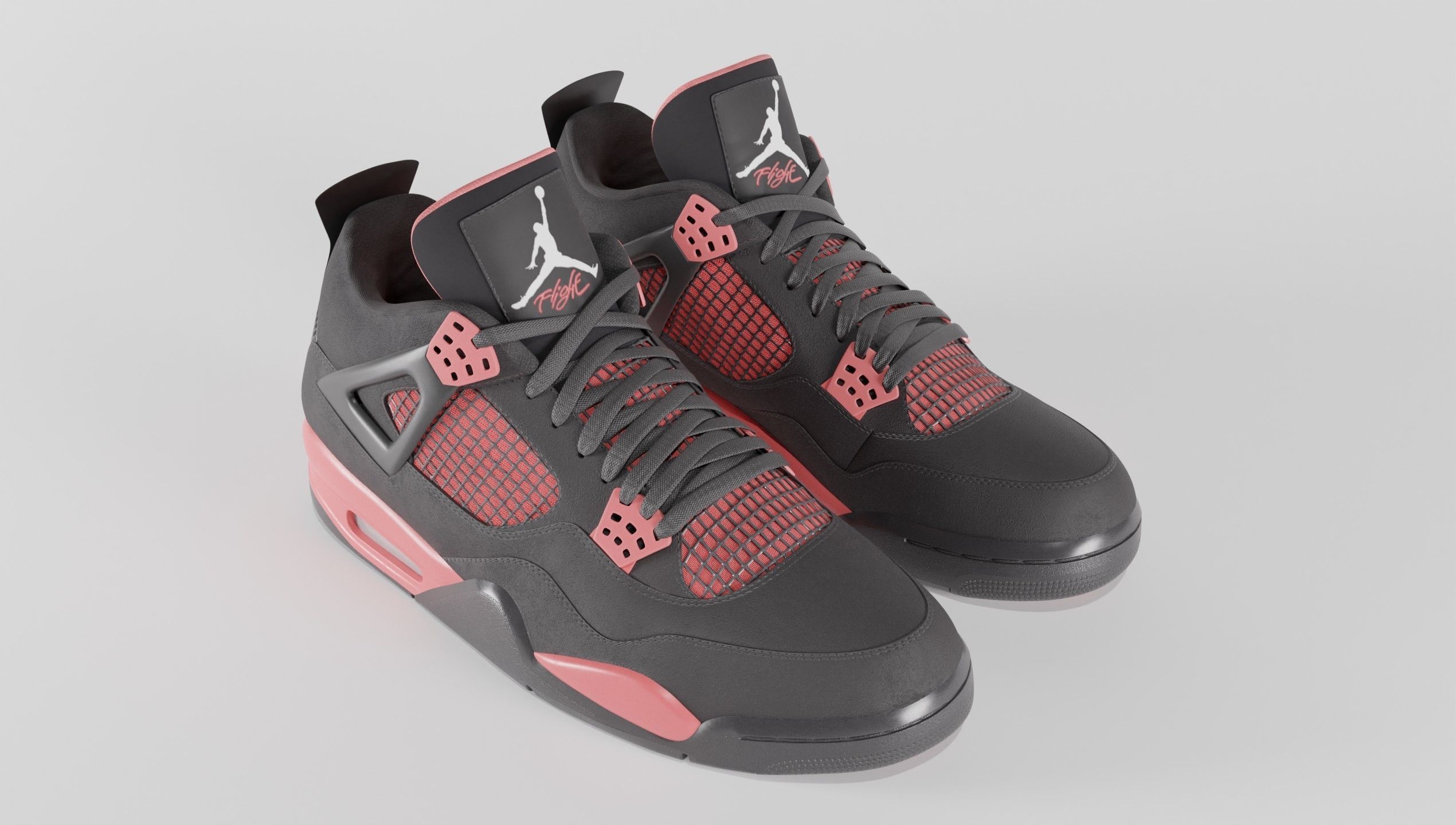 Jordan 4 Retro Red Thunder  Low-poly 3D model_63