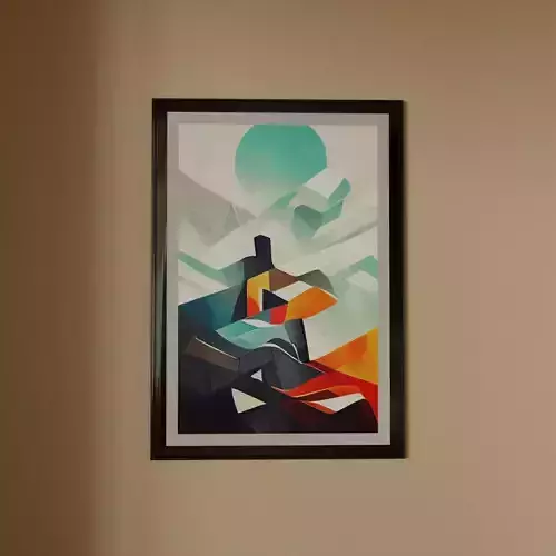 Framed Artwork Cubist Portrait 1