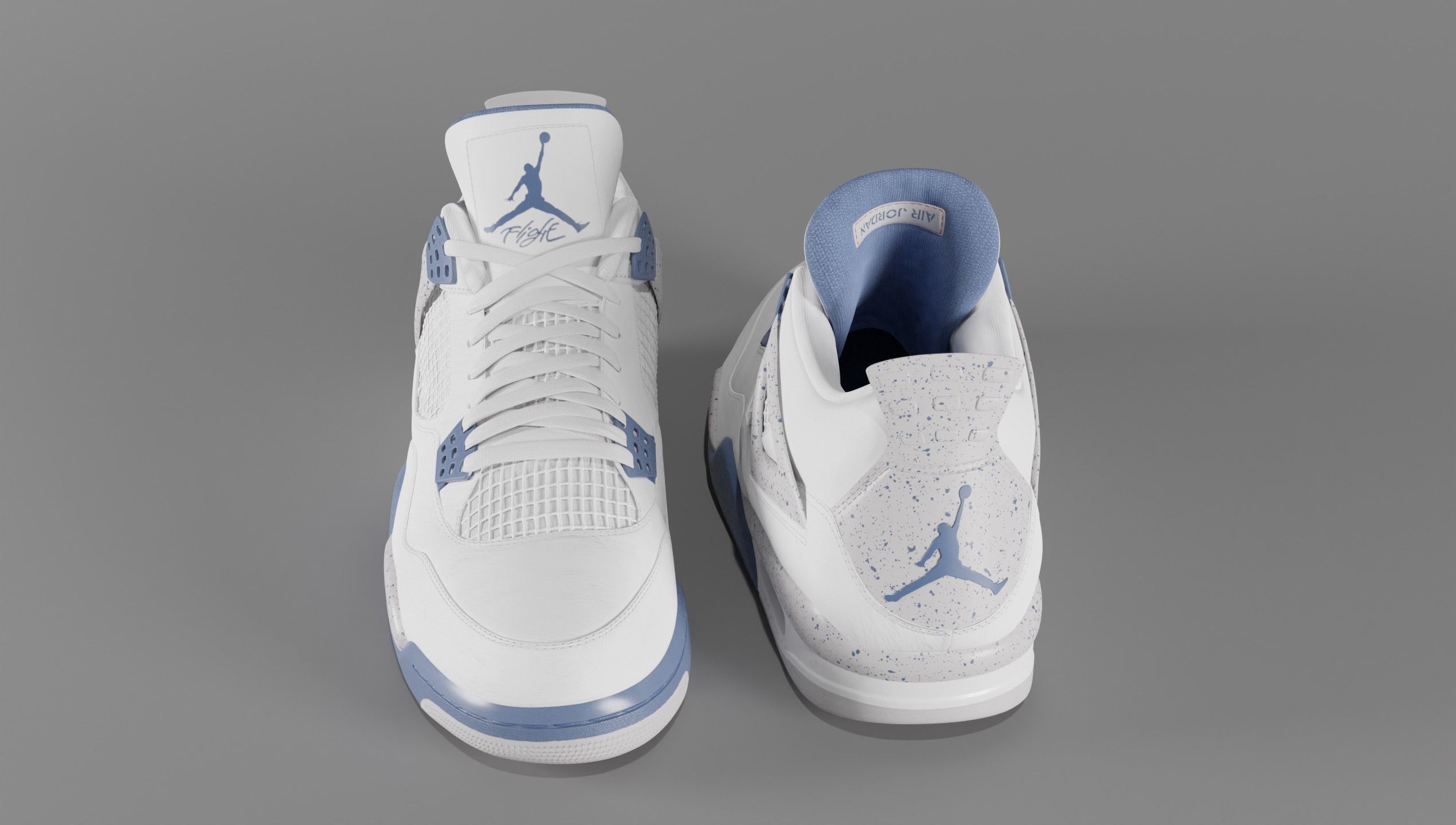 Jordan 4 Retro Midnight Navy Low-poly 3D model_10