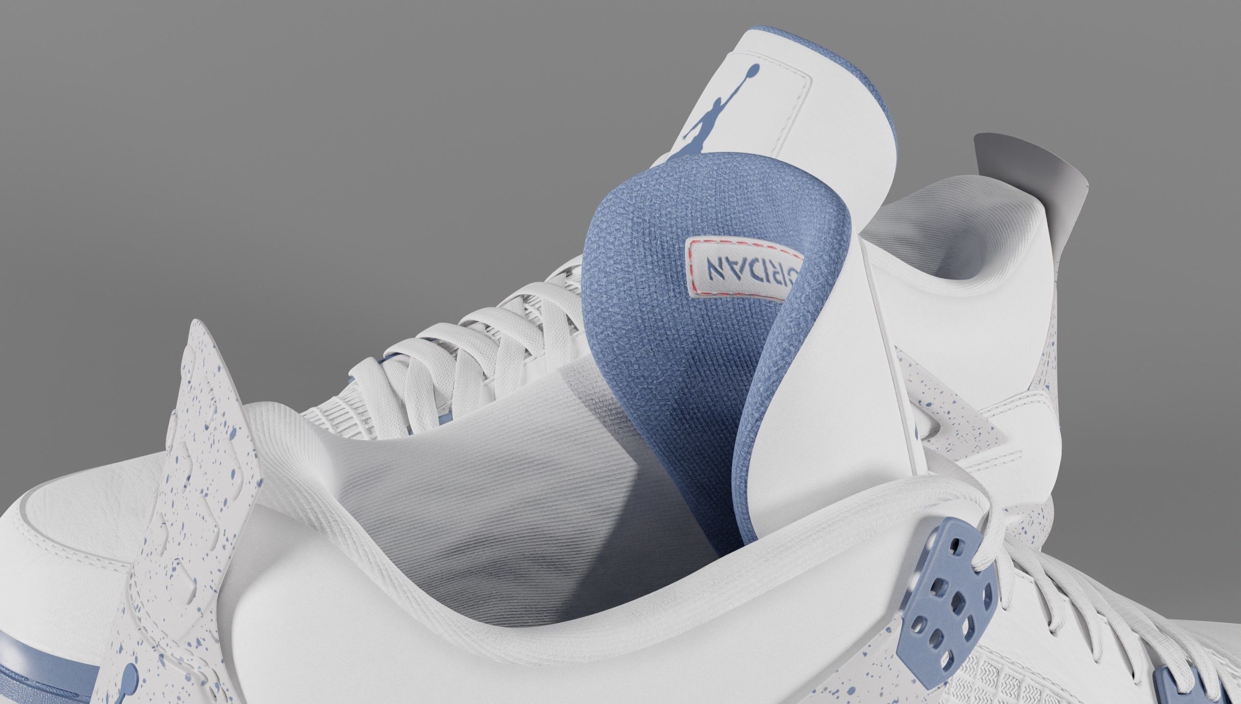 Jordan 4 Retro Midnight Navy Low-poly 3D model_54