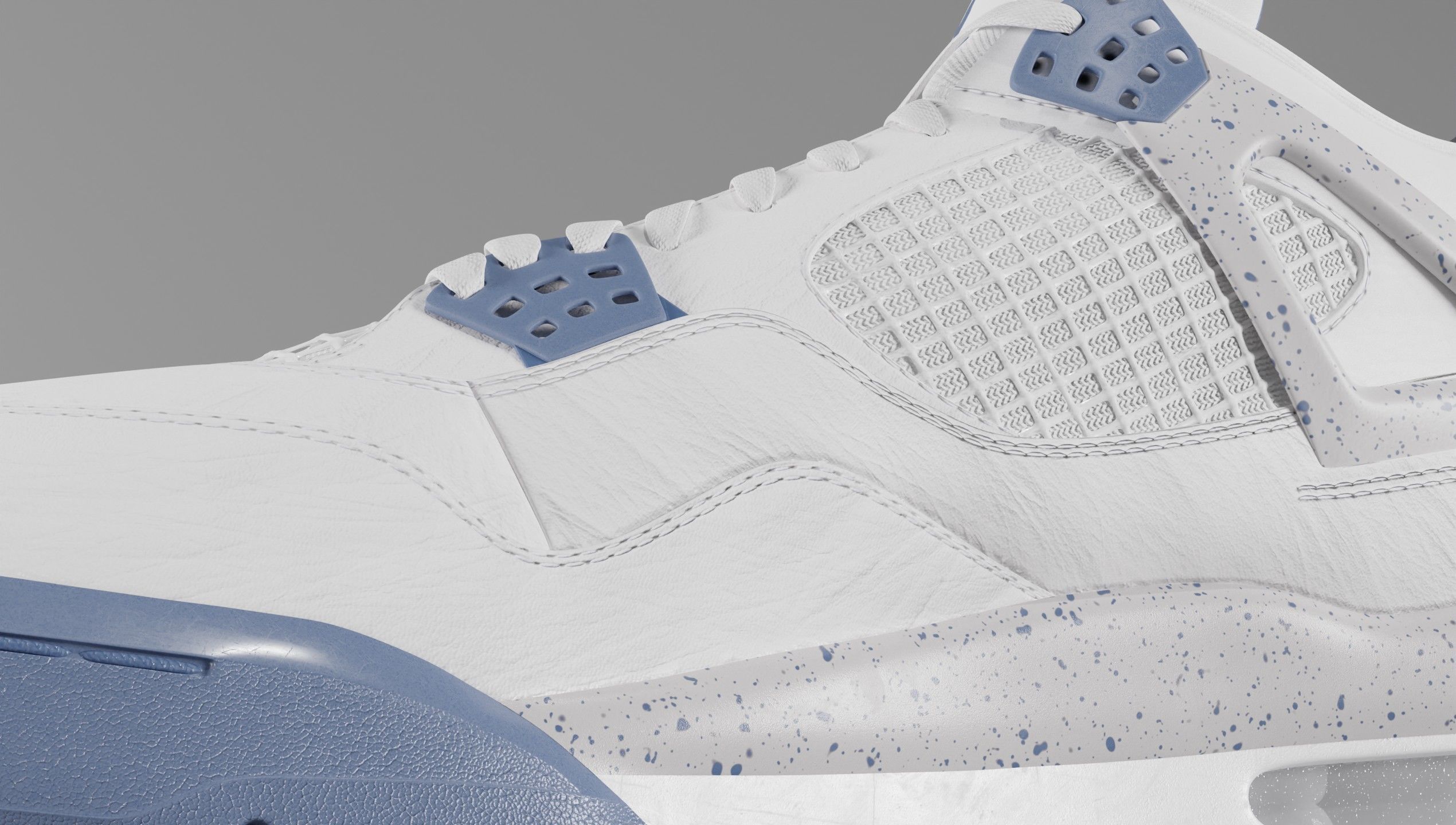 Jordan 4 Retro Midnight Navy Low-poly 3D model_59