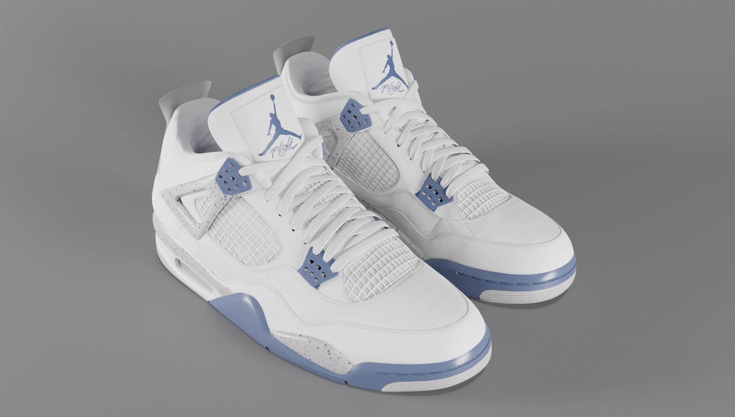 Jordan 4 Retro Midnight Navy Low-poly 3D model_11