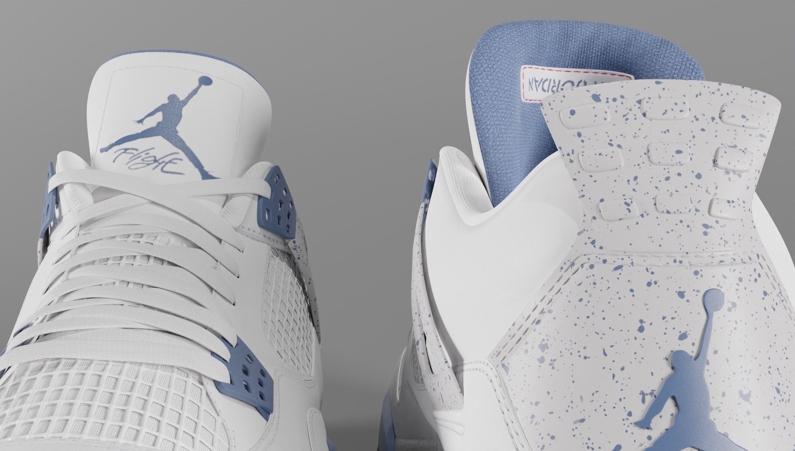 Jordan 4 Retro Midnight Navy Low-poly 3D model_56