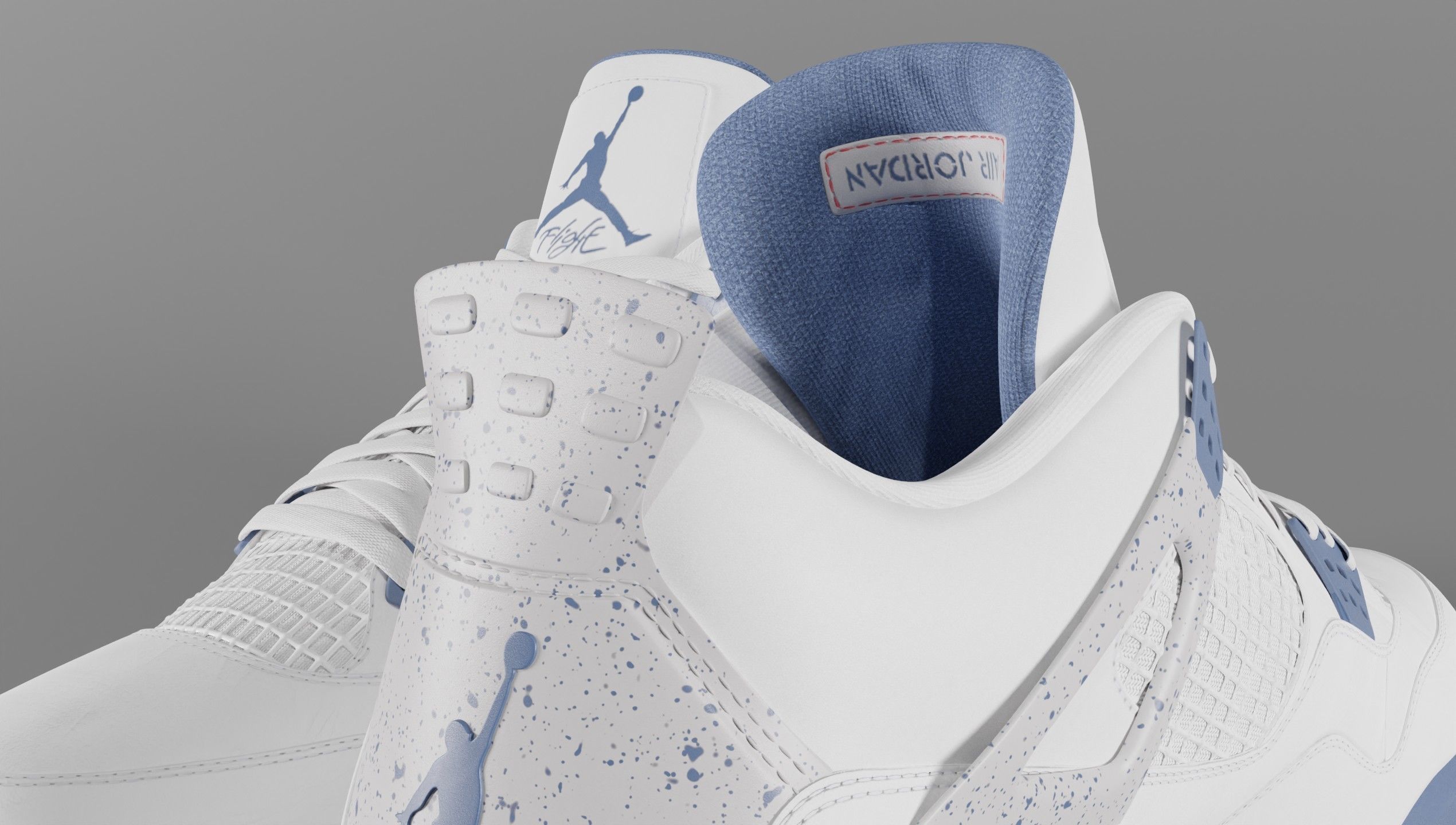 Jordan 4 Retro Midnight Navy Low-poly 3D model_61