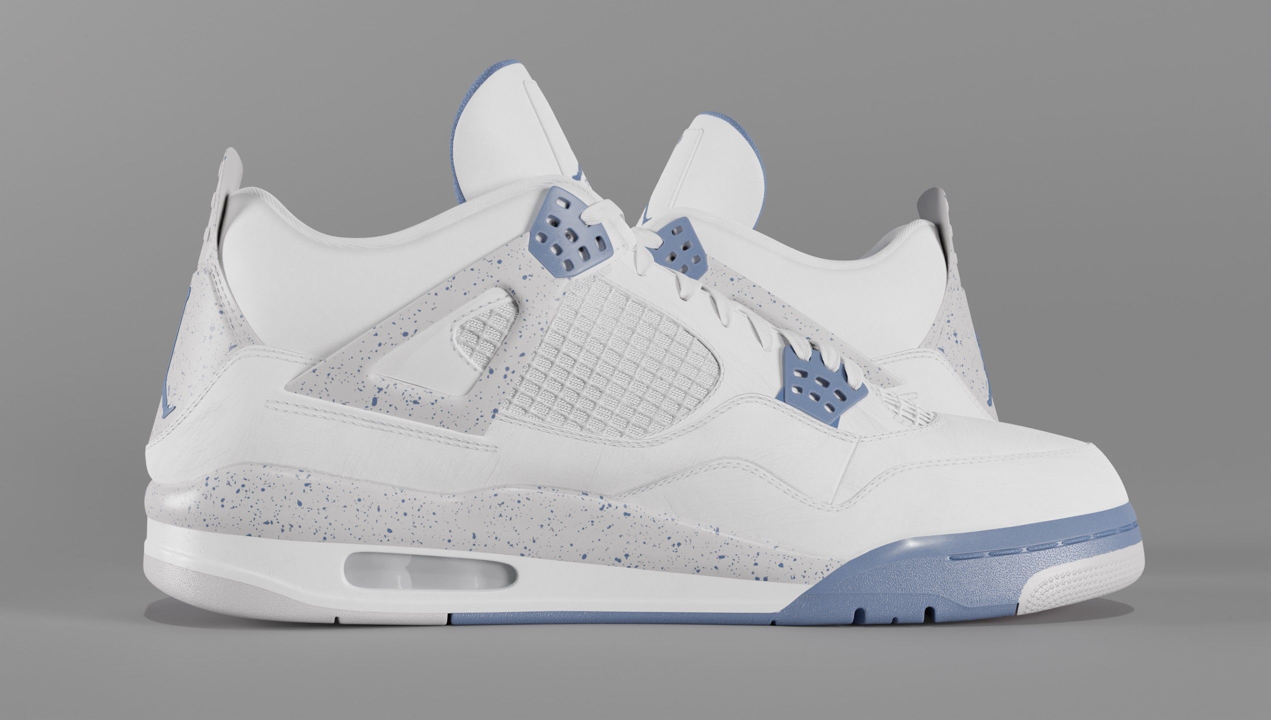 Jordan 4 Retro Midnight Navy Low-poly 3D model_20