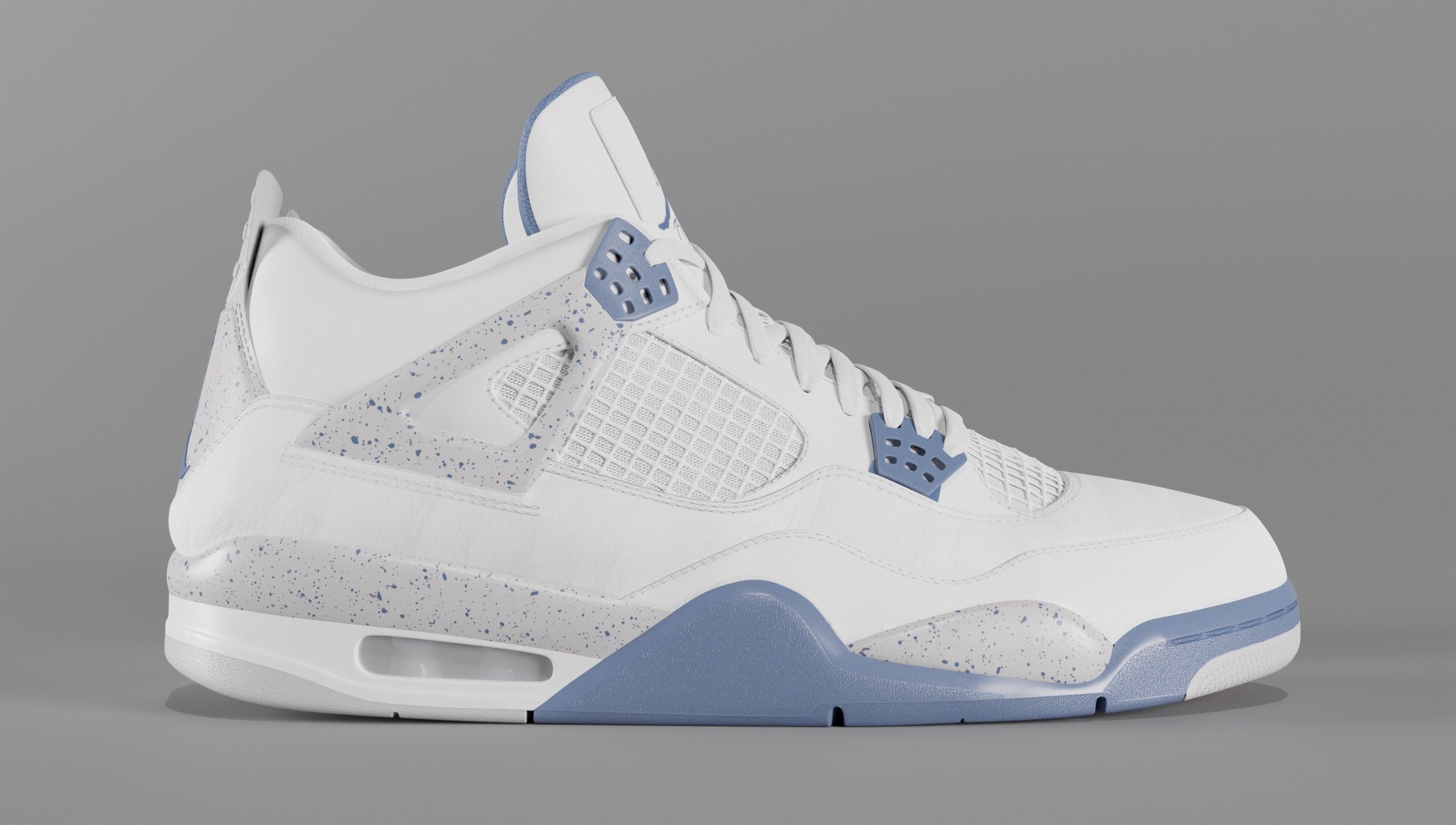 Jordan 4 Retro Midnight Navy Low-poly 3D model_60