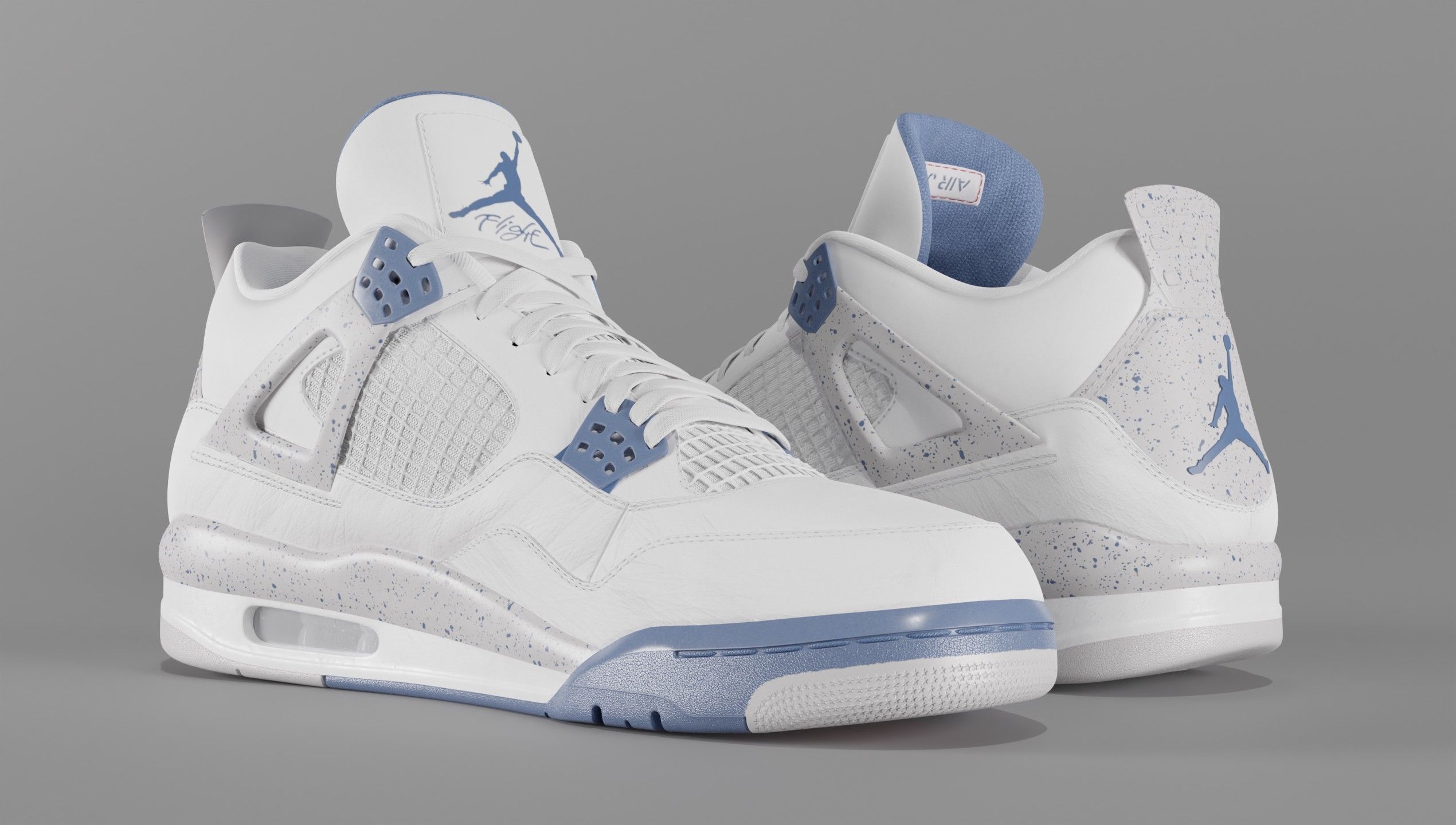 Jordan 4 Retro Midnight Navy Low-poly 3D model_16