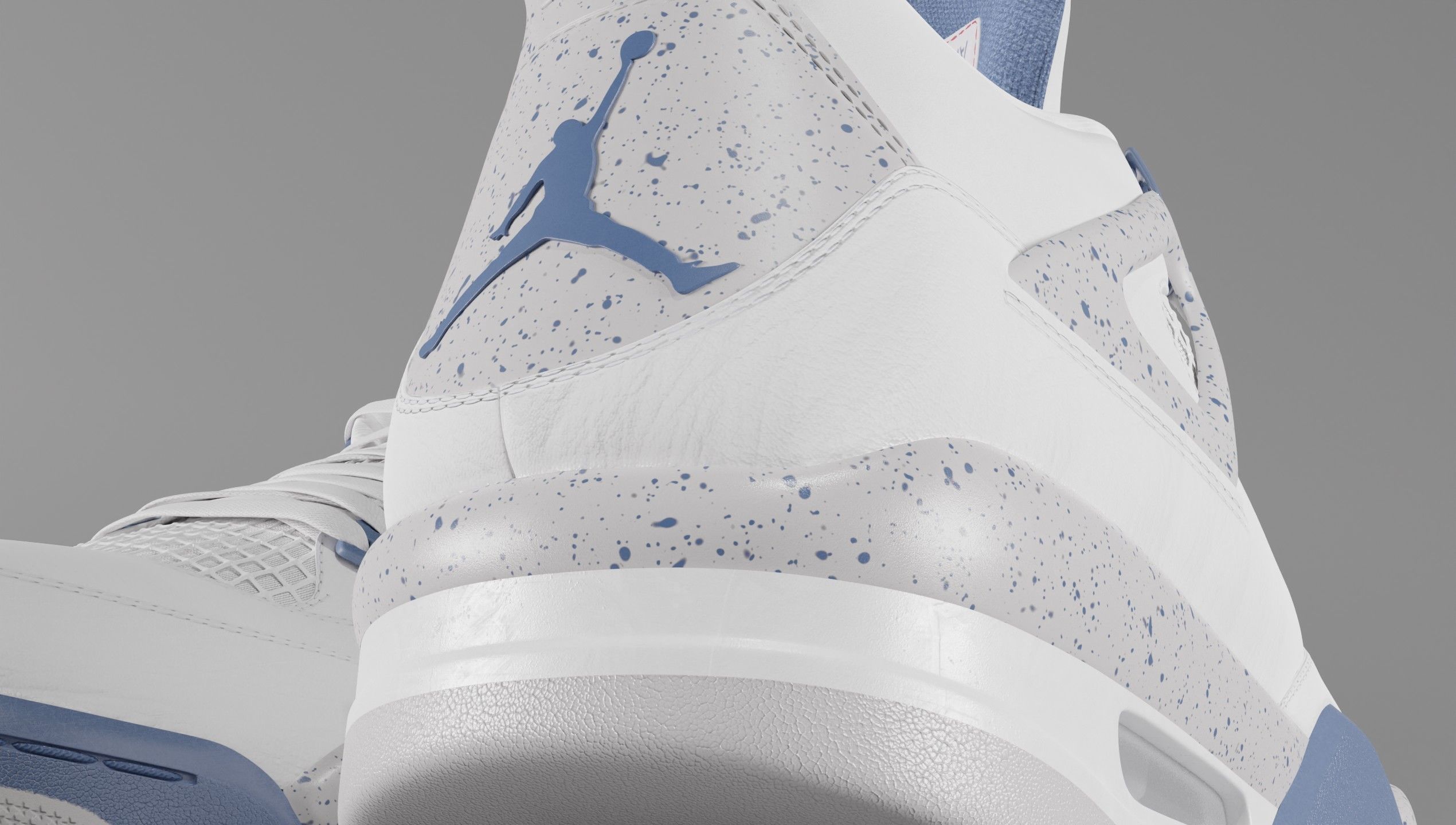 Jordan 4 Retro Midnight Navy Low-poly 3D model_57