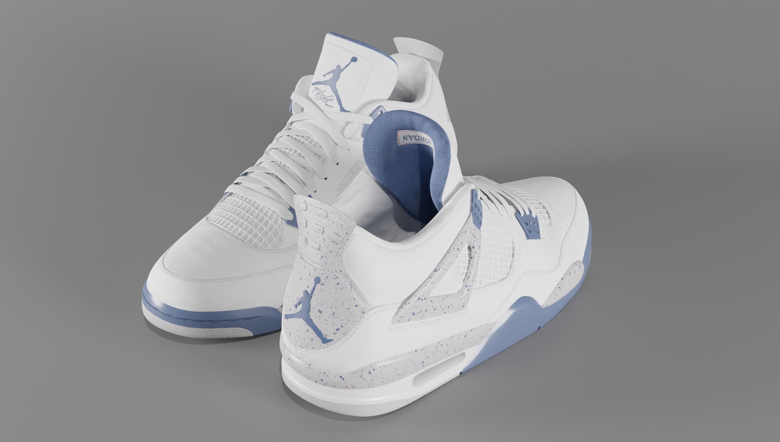 Jordan 4 Retro Midnight Navy Low-poly 3D model_55