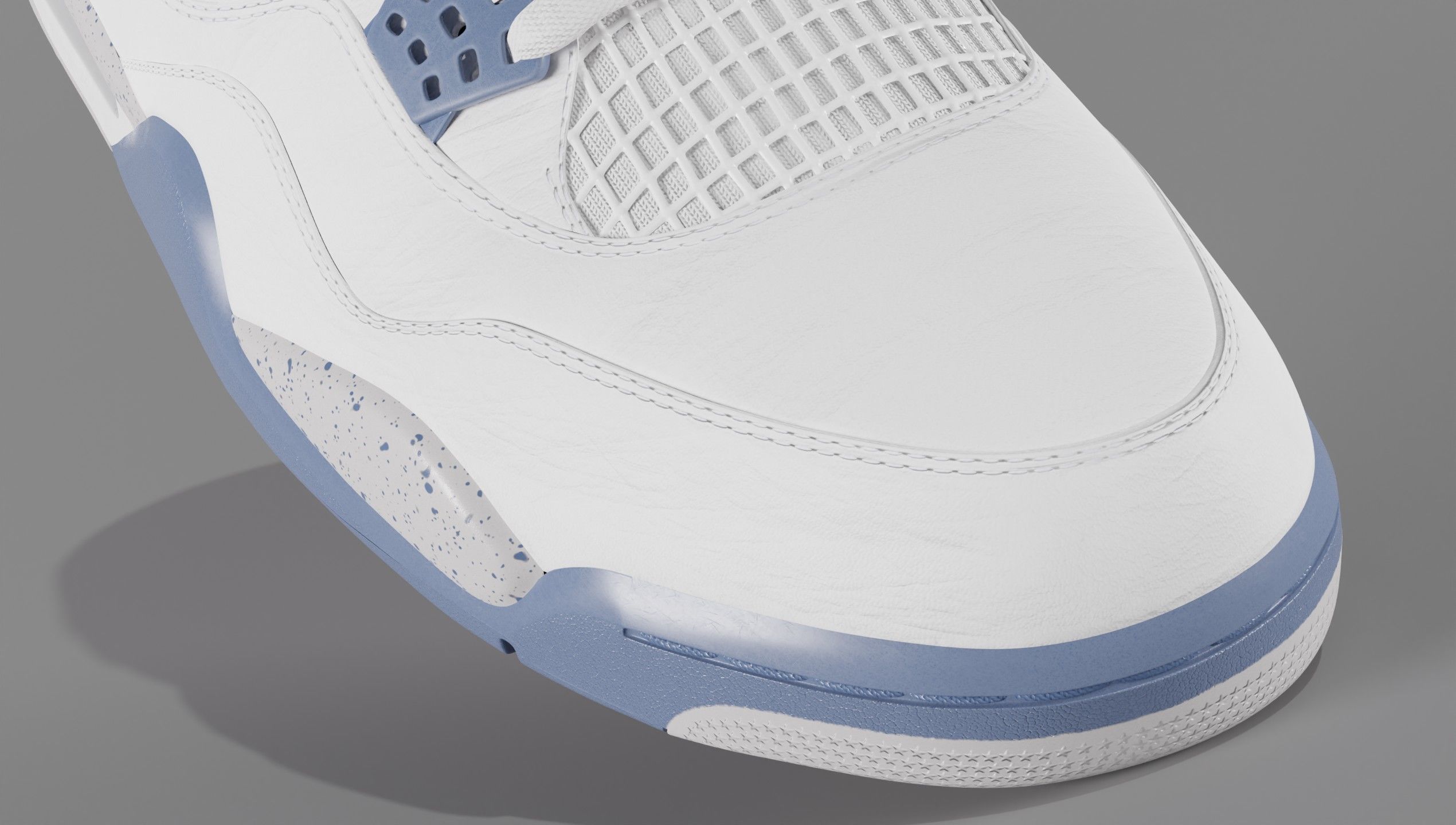 Jordan 4 Retro Midnight Navy Low-poly 3D model_5