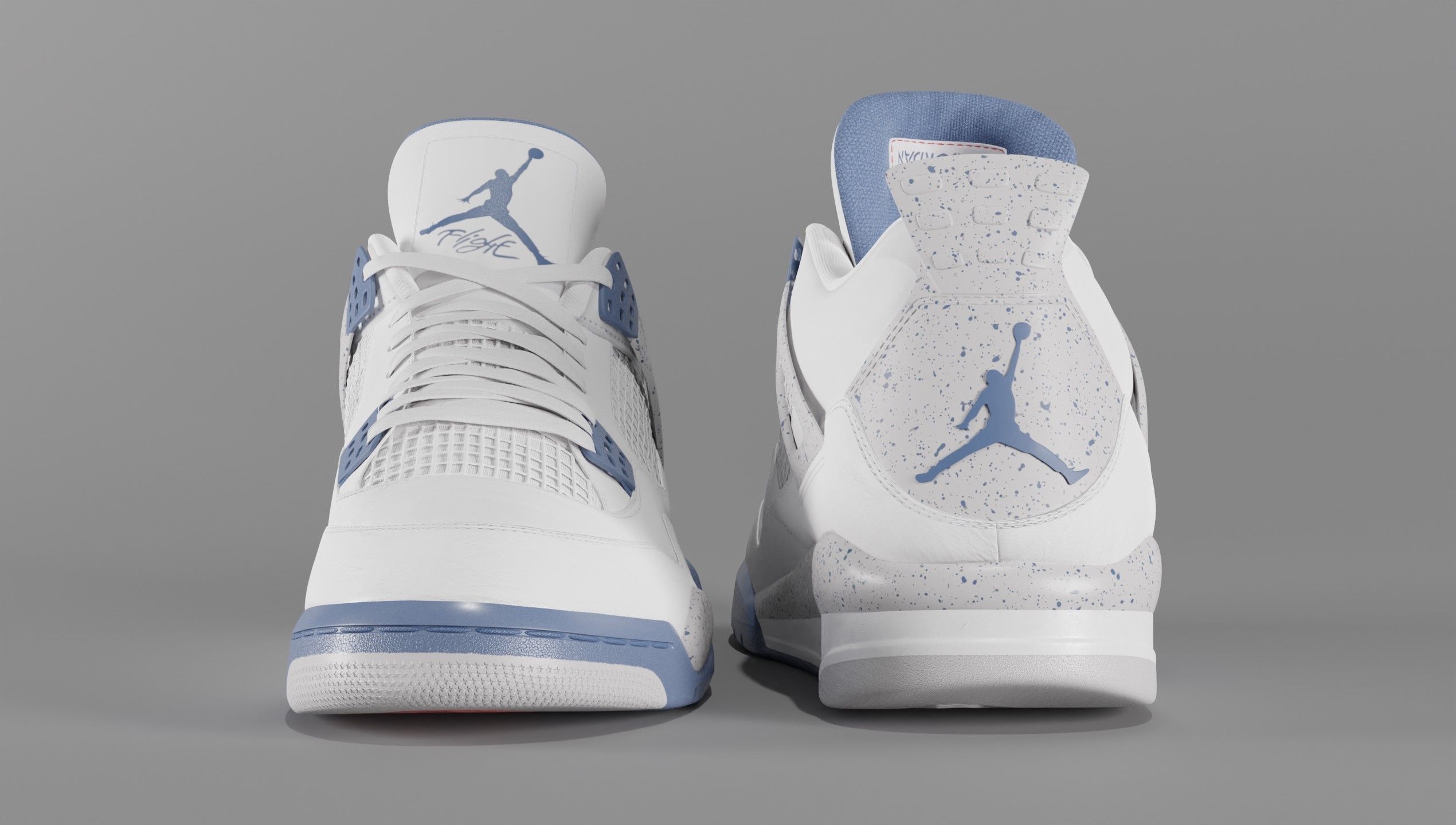 Jordan 4 Retro Midnight Navy Low-poly 3D model_18