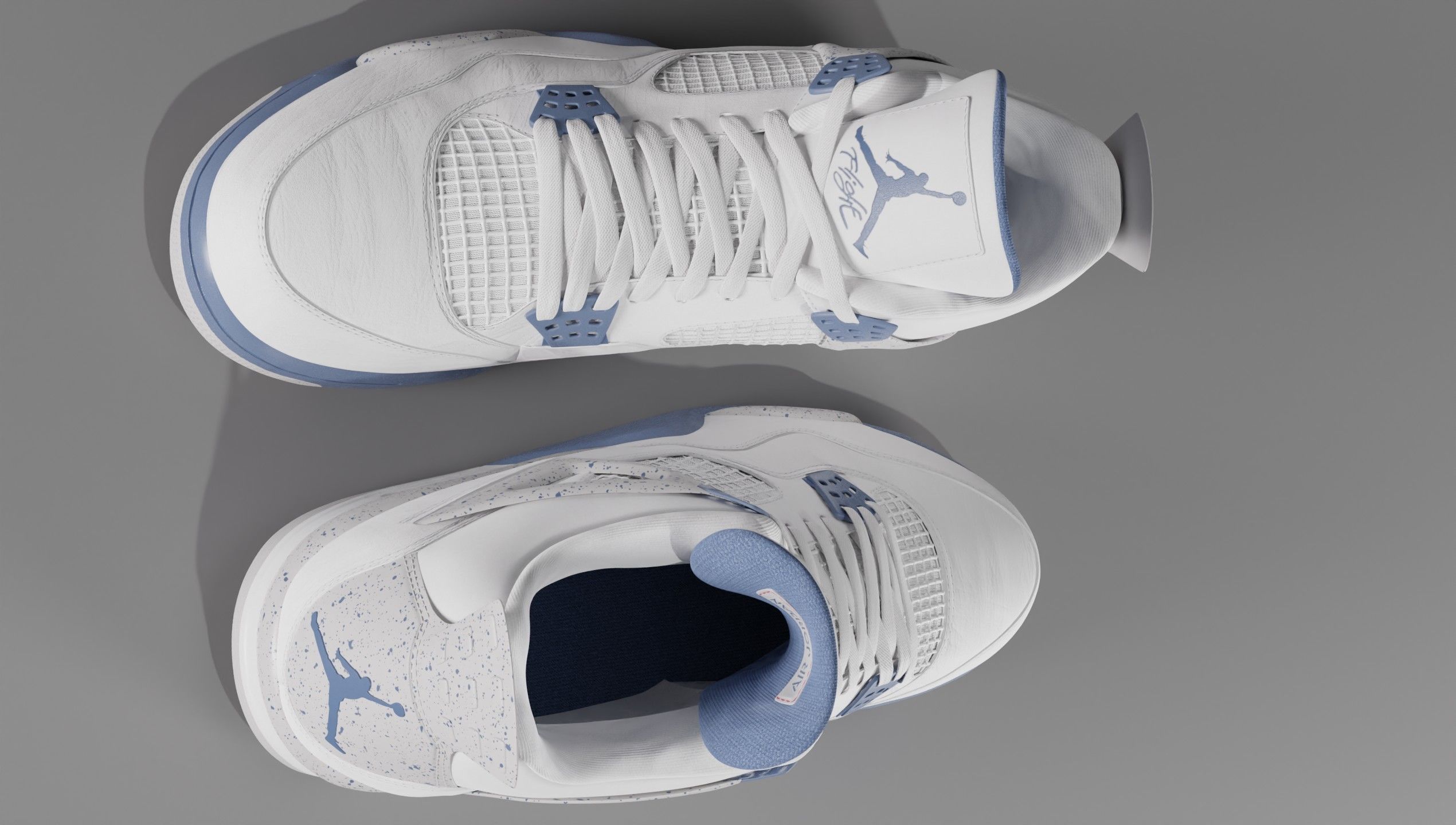 Jordan 4 Retro Midnight Navy Low-poly 3D model_36