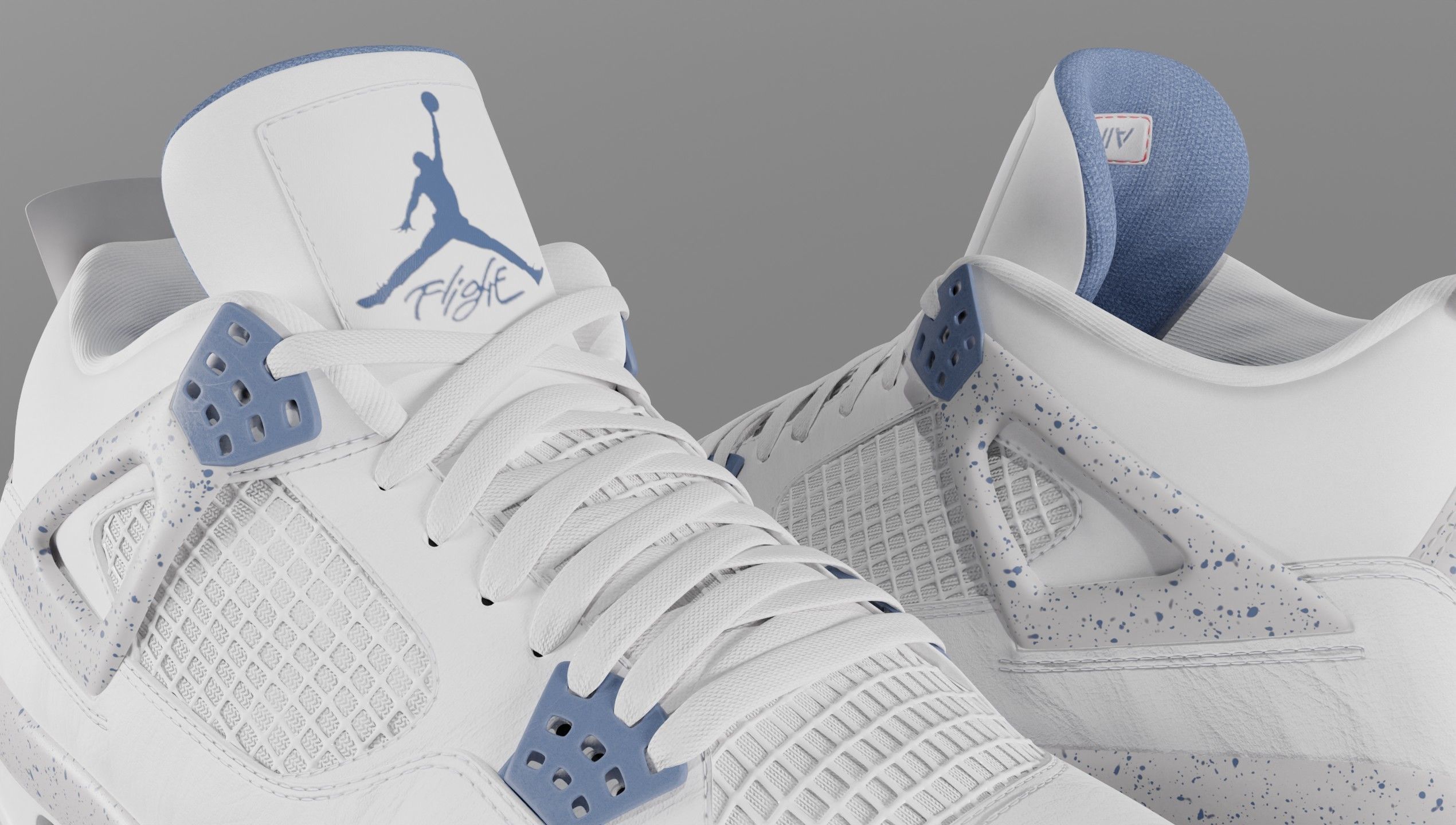 Jordan 4 Retro Midnight Navy Low-poly 3D model_62