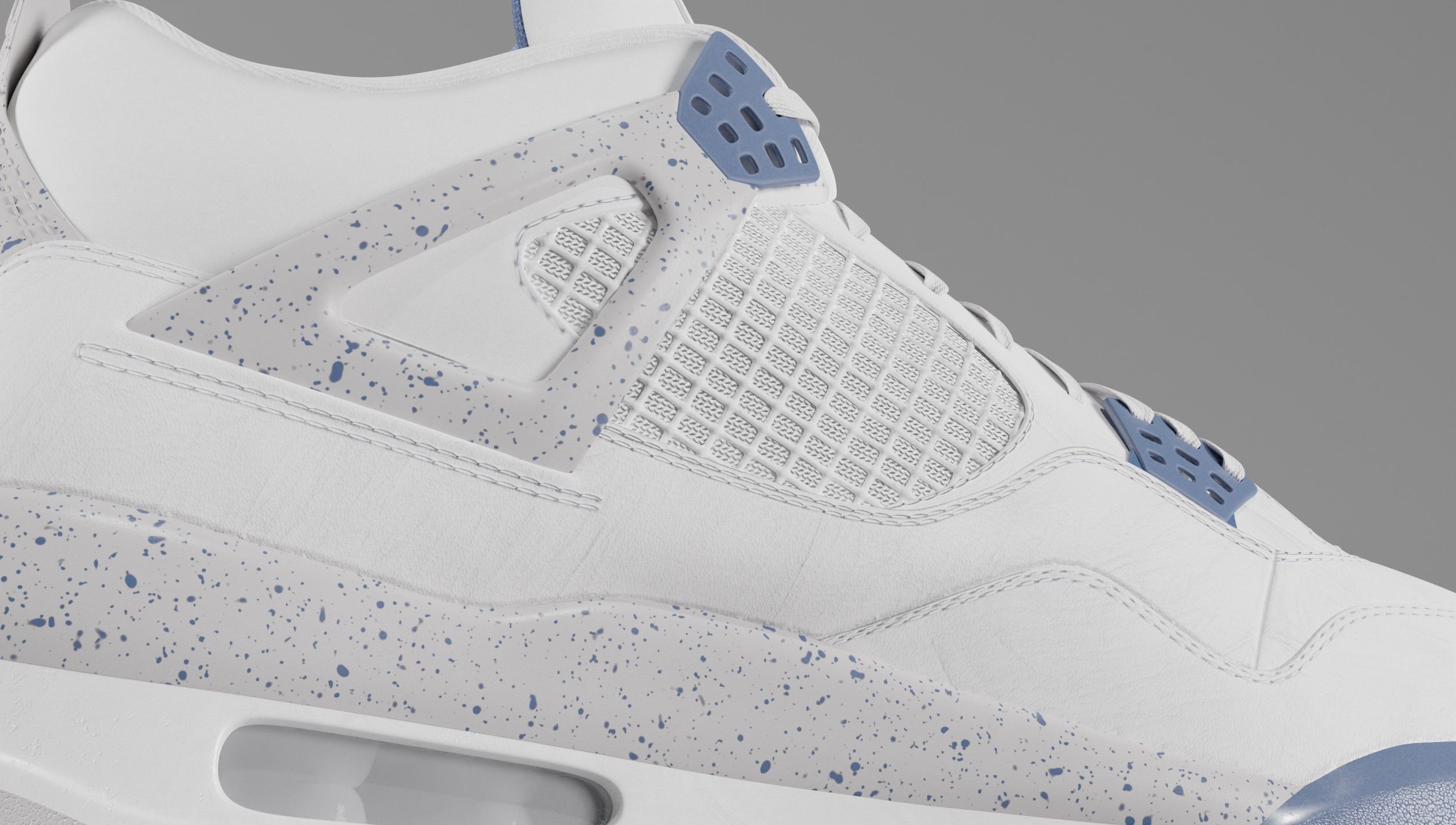 Jordan 4 Retro Midnight Navy Low-poly 3D model_38