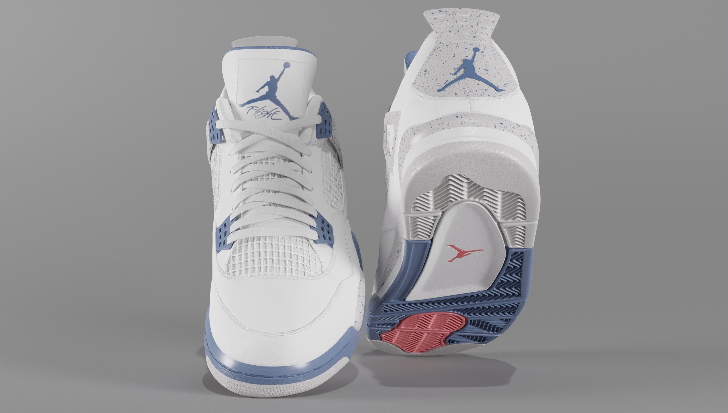 Jordan 4 Retro Midnight Navy Low-poly 3D model_31
