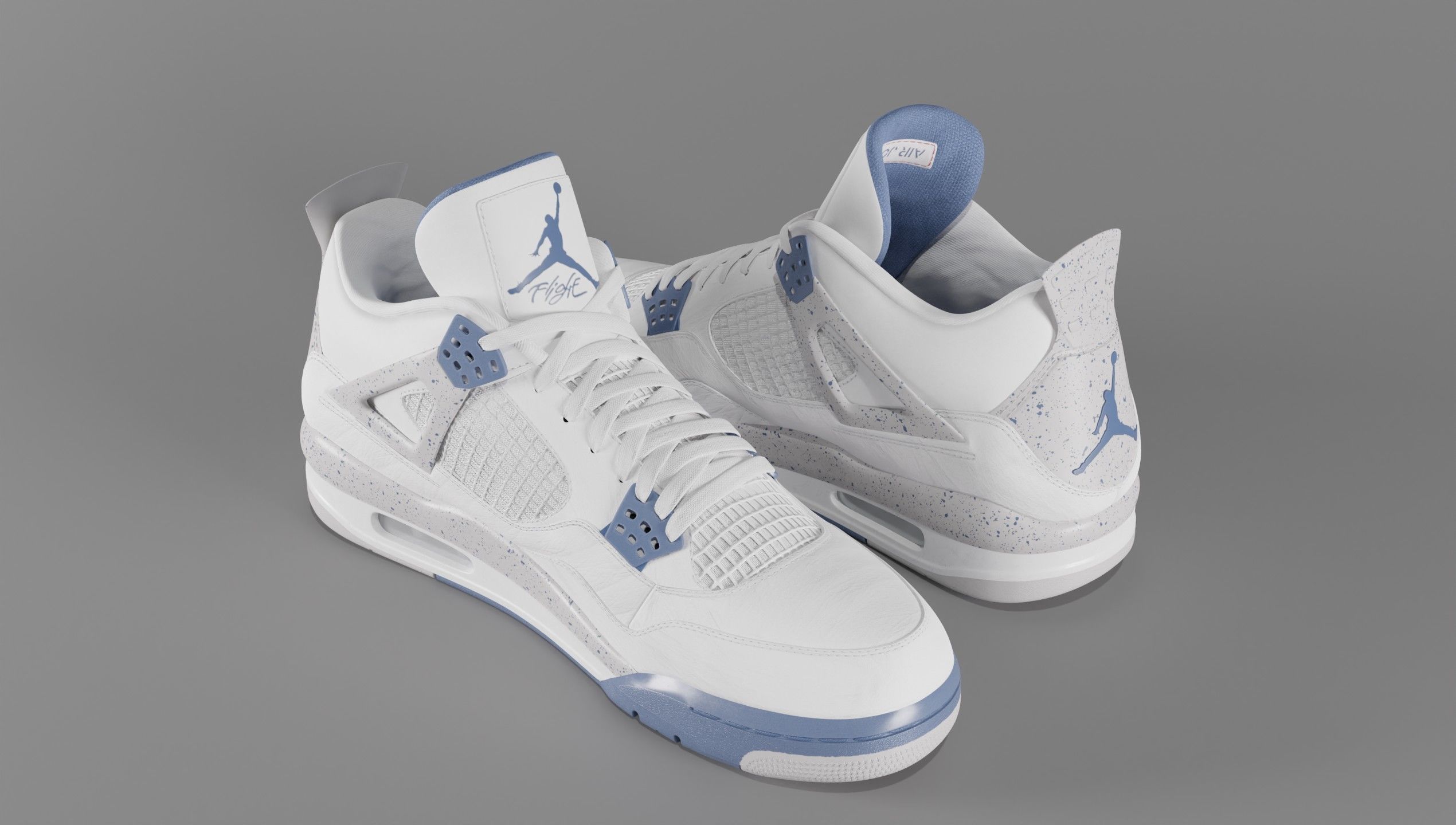 Jordan 4 Retro Midnight Navy Low-poly 3D model_21