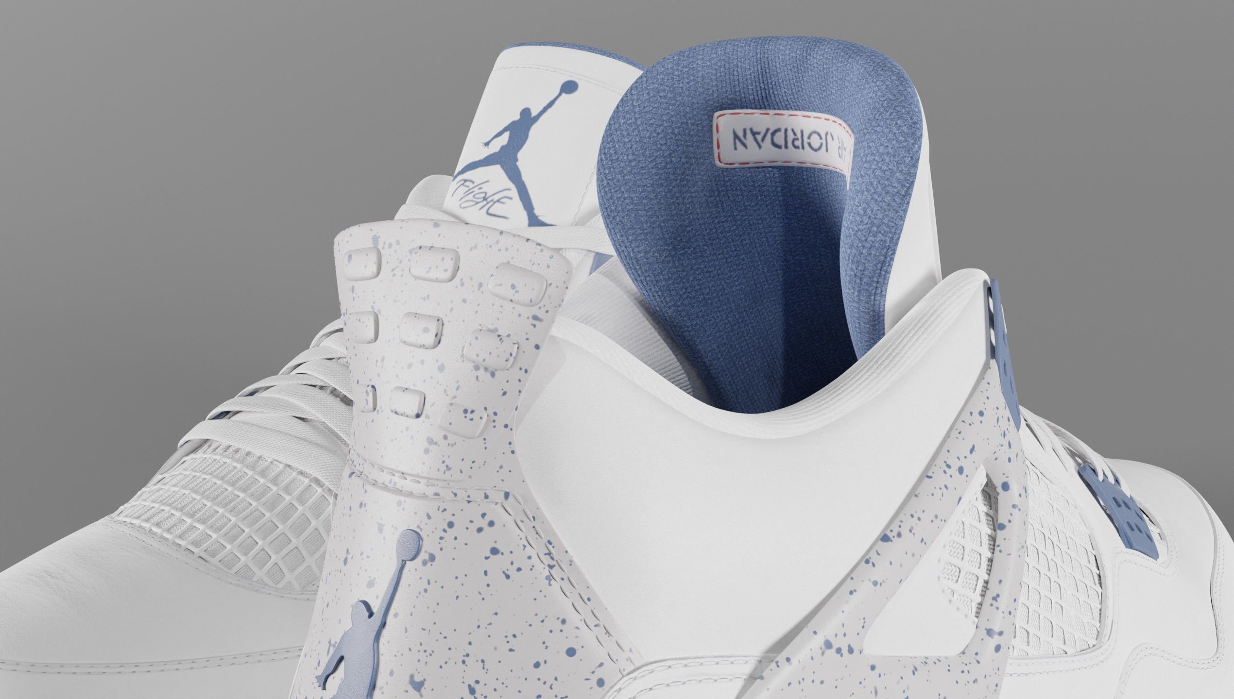 Jordan 4 Retro Midnight Navy Low-poly 3D model_63