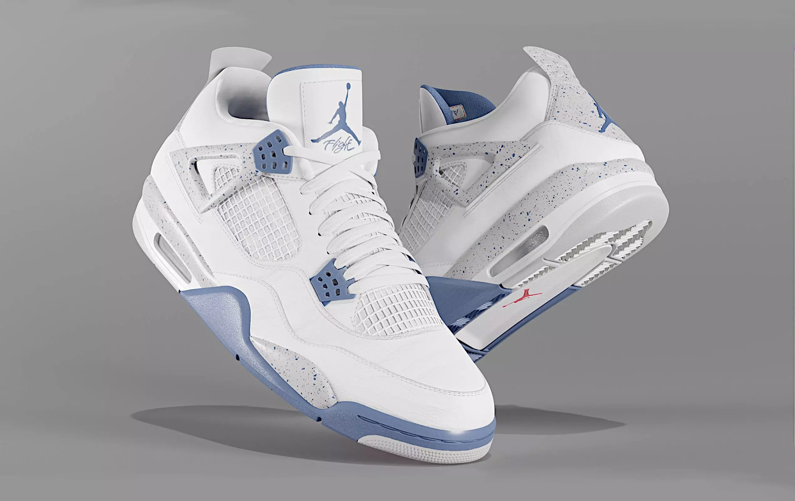 Jordan 4 Retro Midnight Navy Low-poly 3D model_0