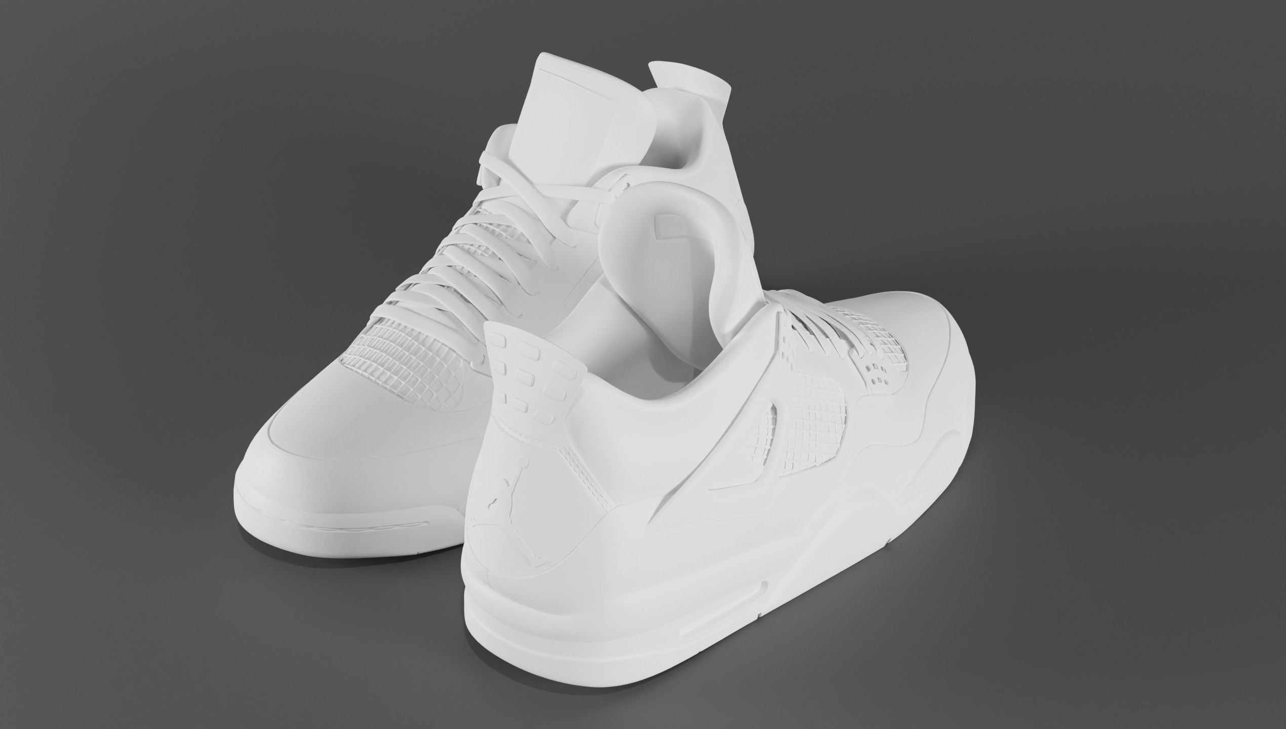 Jordan 4 Retro Midnight Navy Low-poly 3D model_42