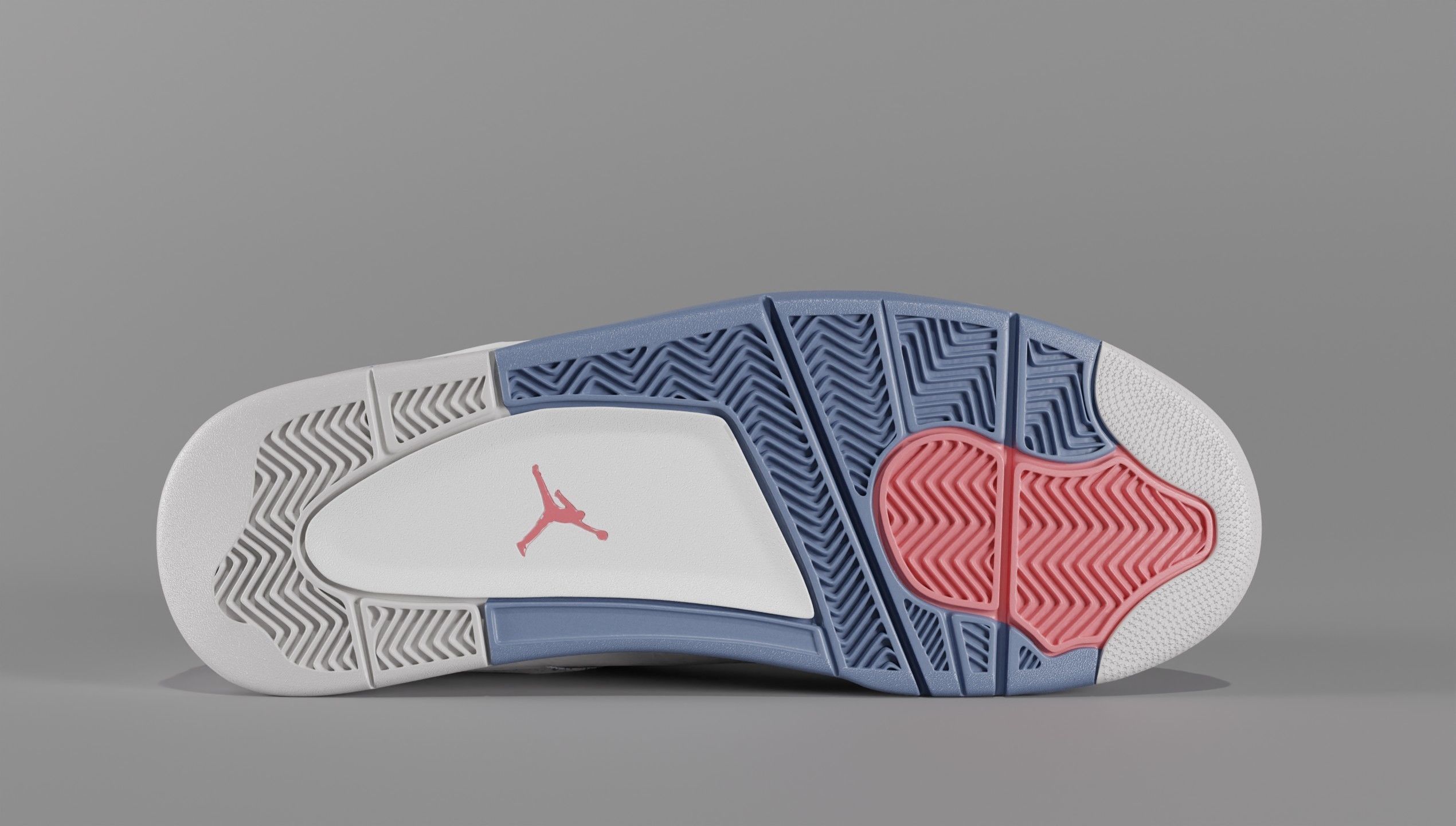Jordan 4 Retro Midnight Navy Low-poly 3D model_6