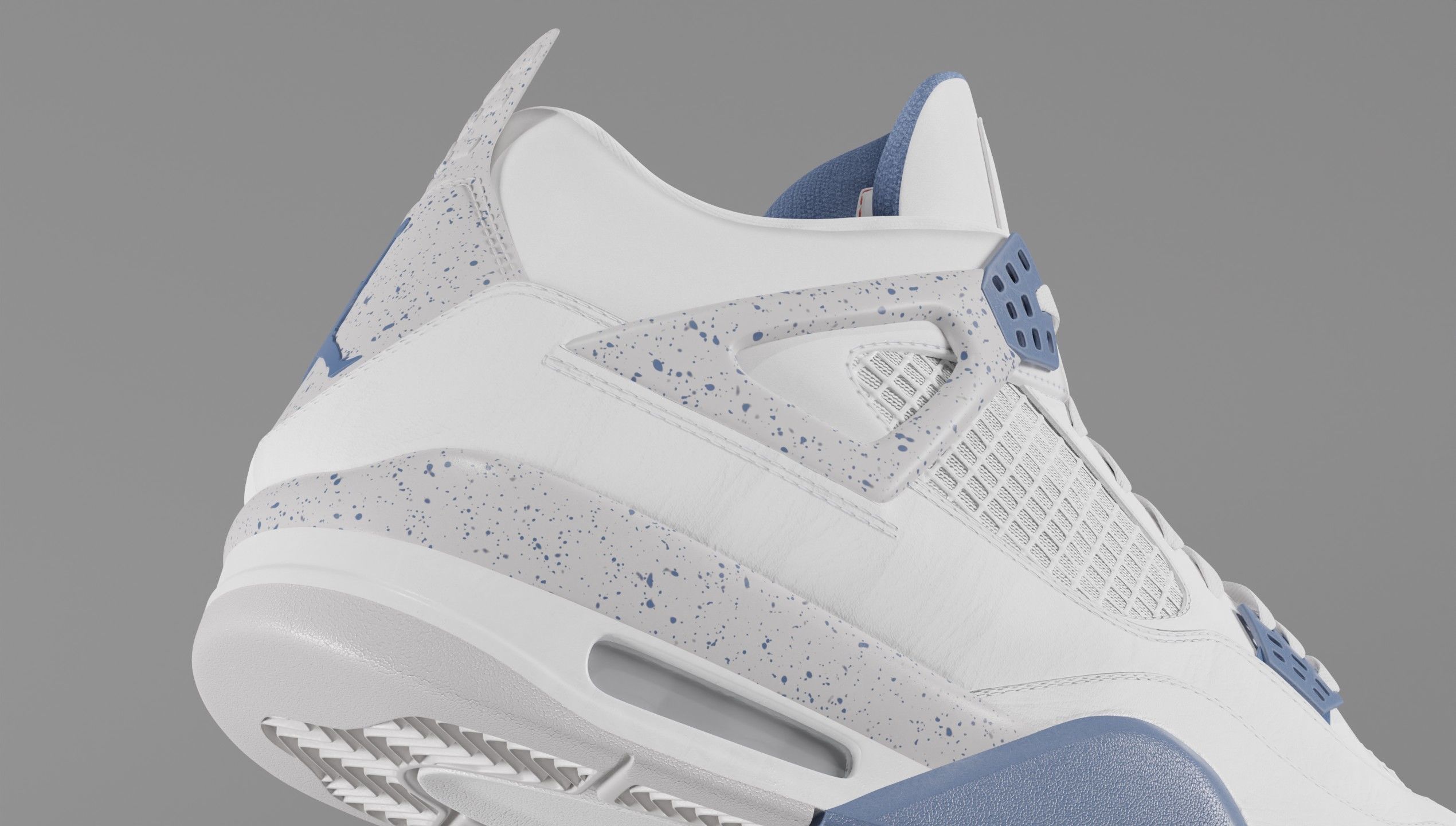 Jordan 4 Retro Midnight Navy Low-poly 3D model_3