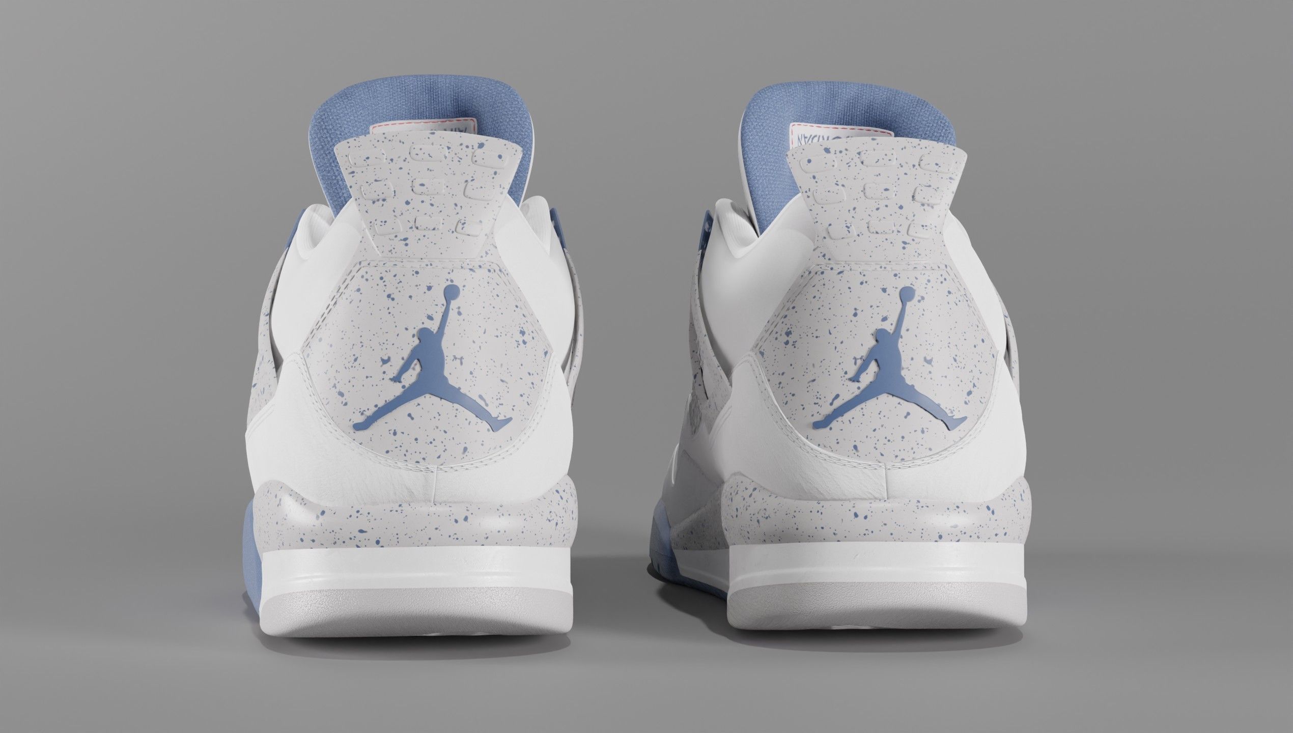 Jordan 4 Retro Midnight Navy Low-poly 3D model_12