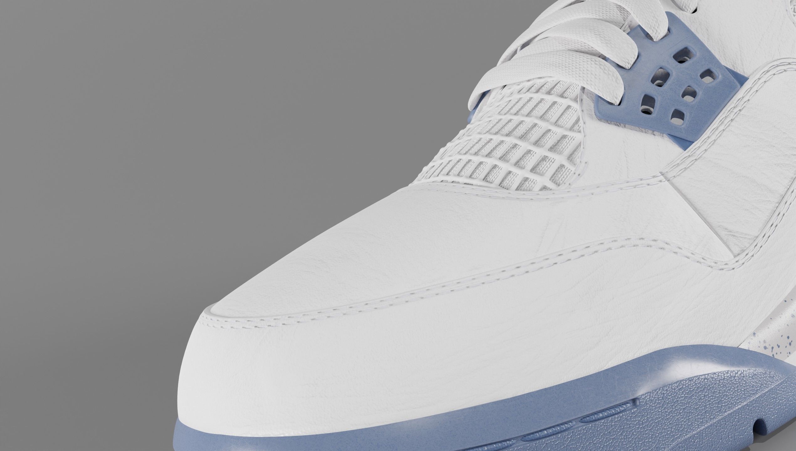 Jordan 4 Retro Midnight Navy Low-poly 3D model_8