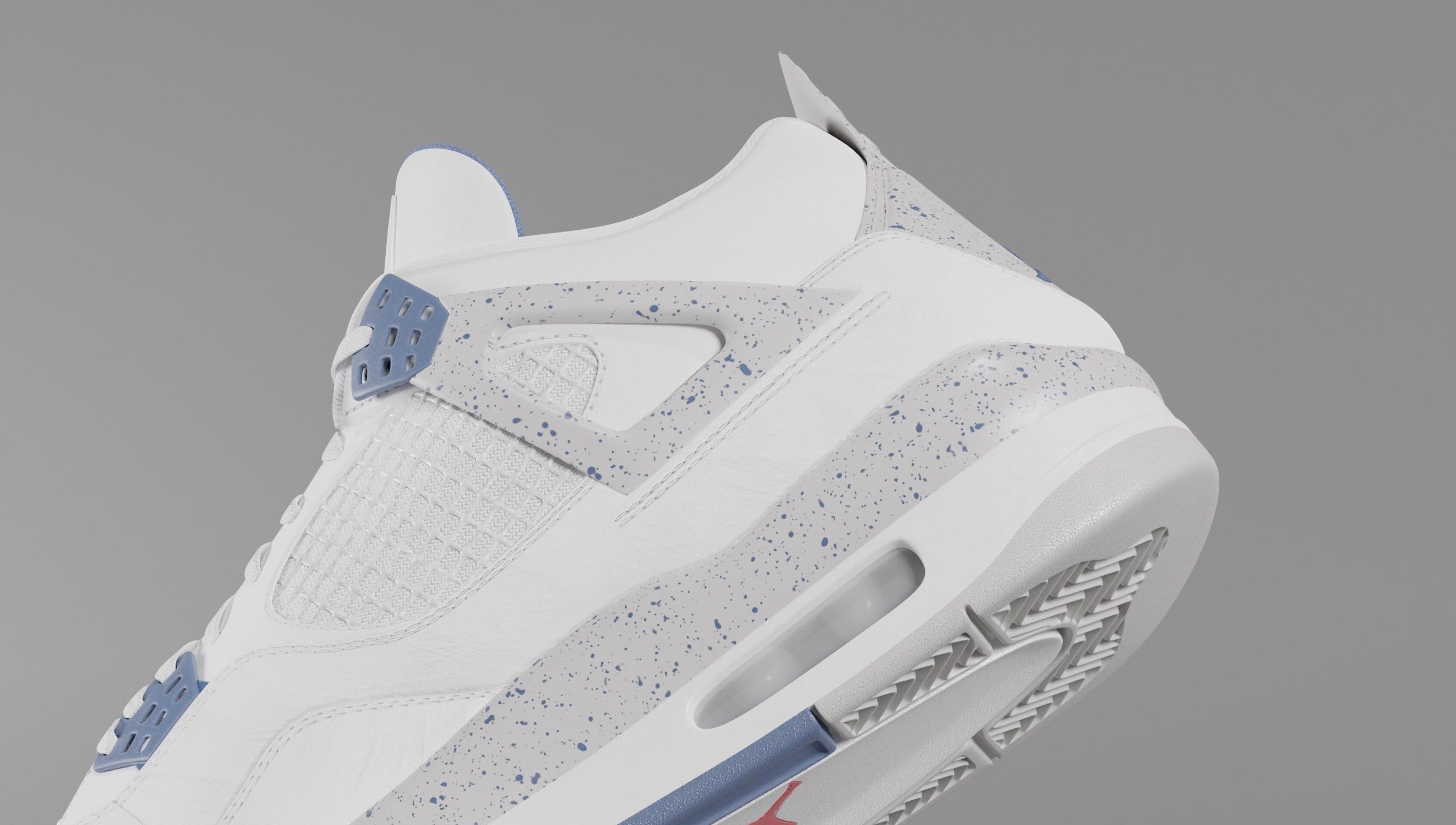 Jordan 4 Retro Midnight Navy Low-poly 3D model_27