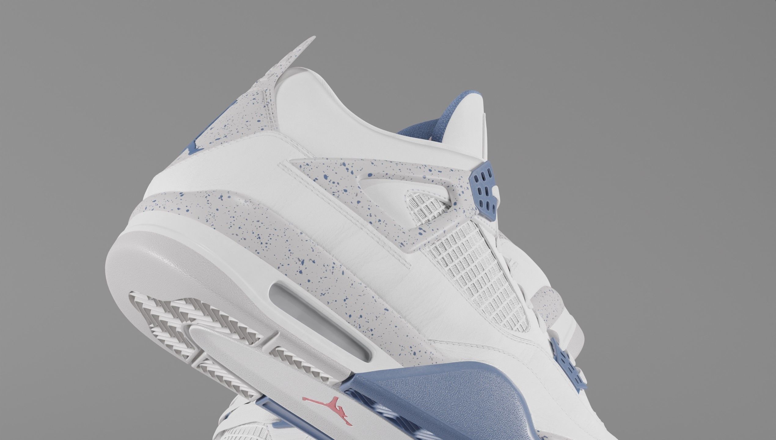 Jordan 4 Retro Midnight Navy Low-poly 3D model_15