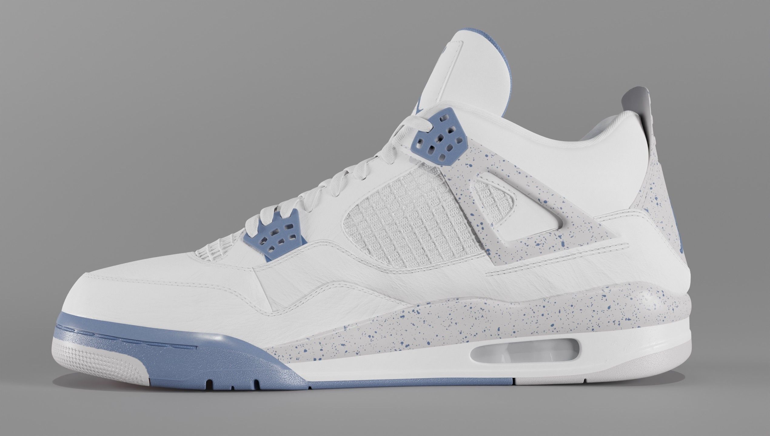Jordan 4 Retro Midnight Navy Low-poly 3D model_23