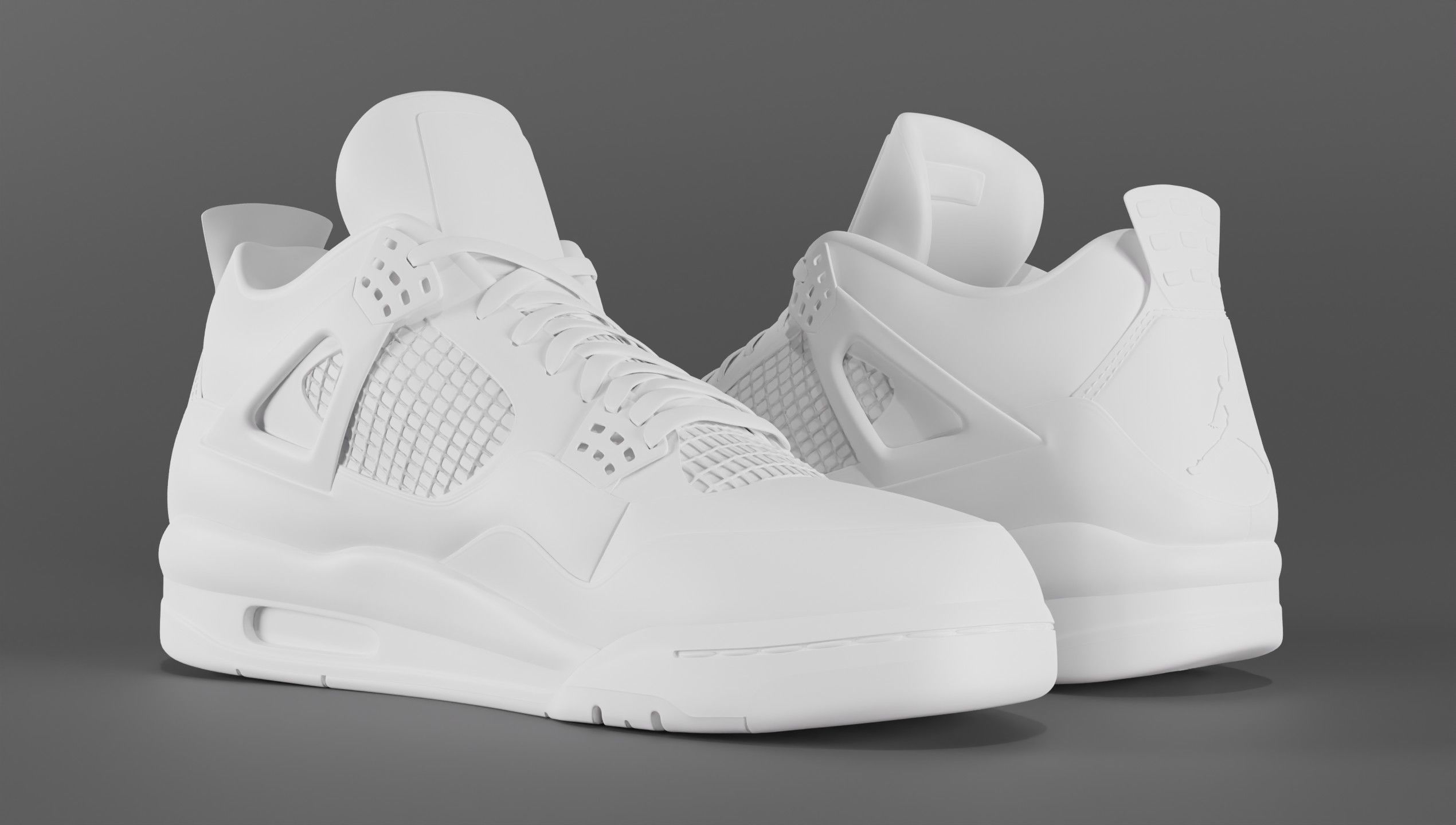 Jordan 4 Retro Midnight Navy Low-poly 3D model_48