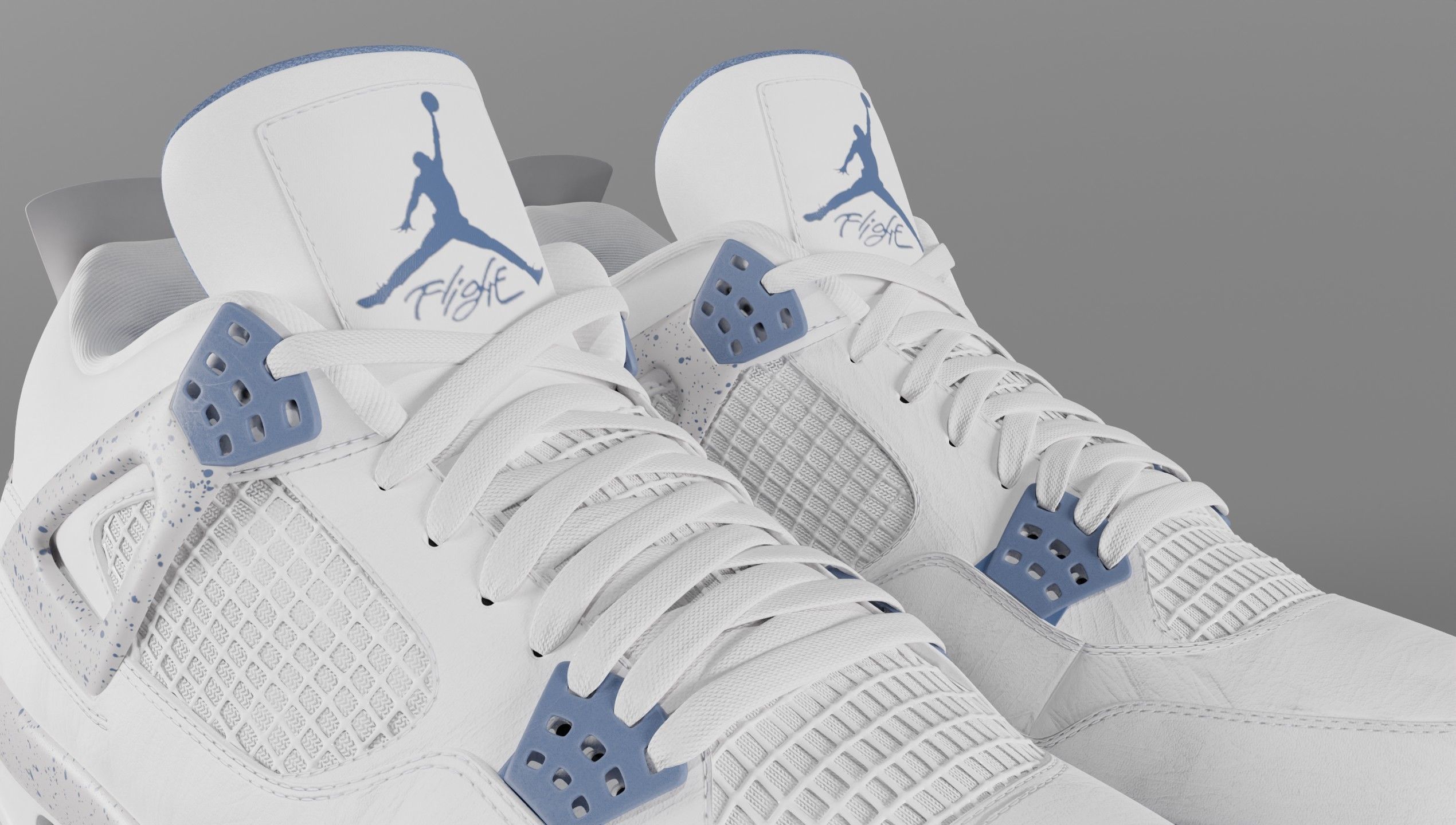Jordan 4 Retro Midnight Navy Low-poly 3D model_4