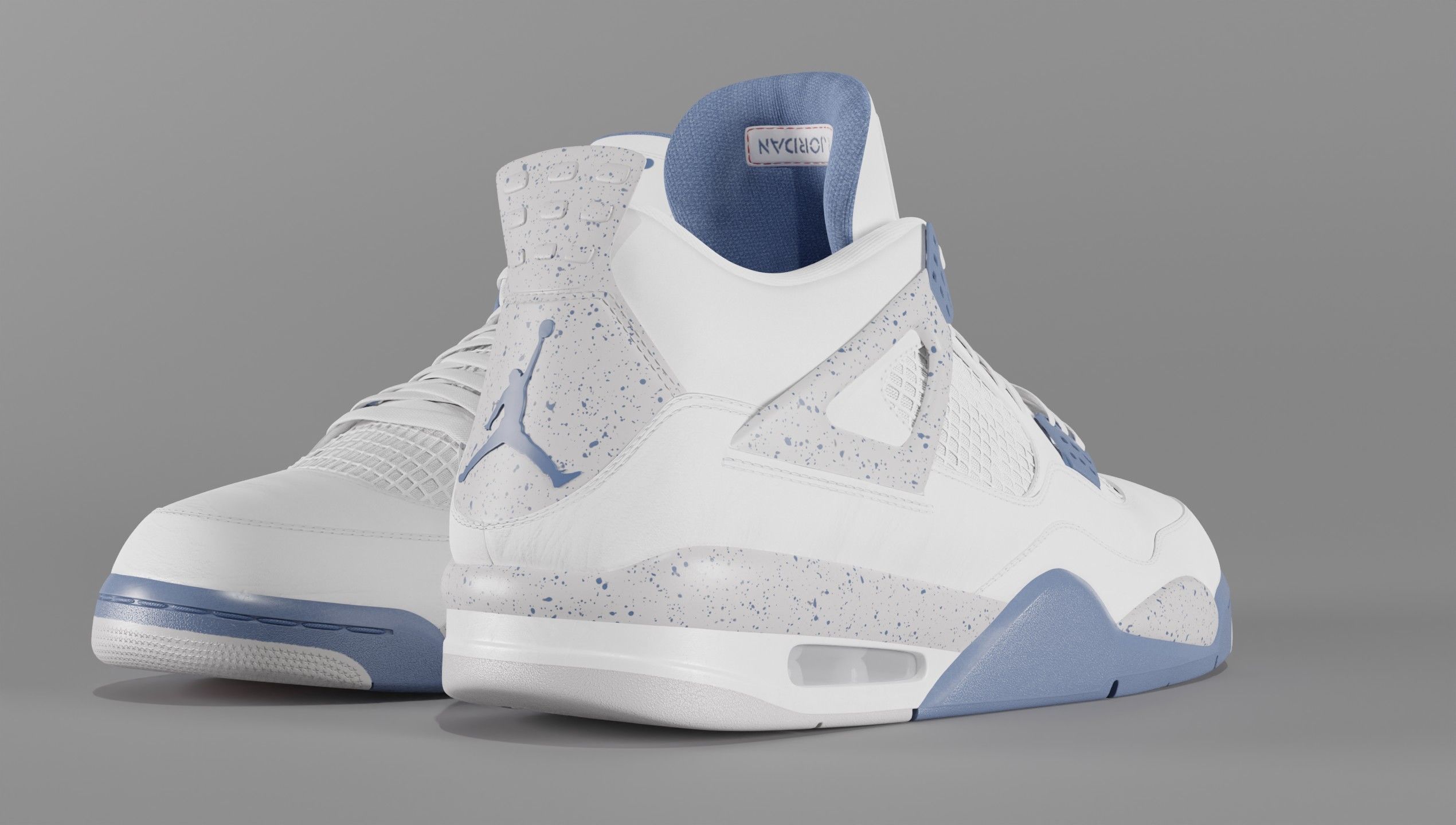 Jordan 4 Retro Midnight Navy Low-poly 3D model_25