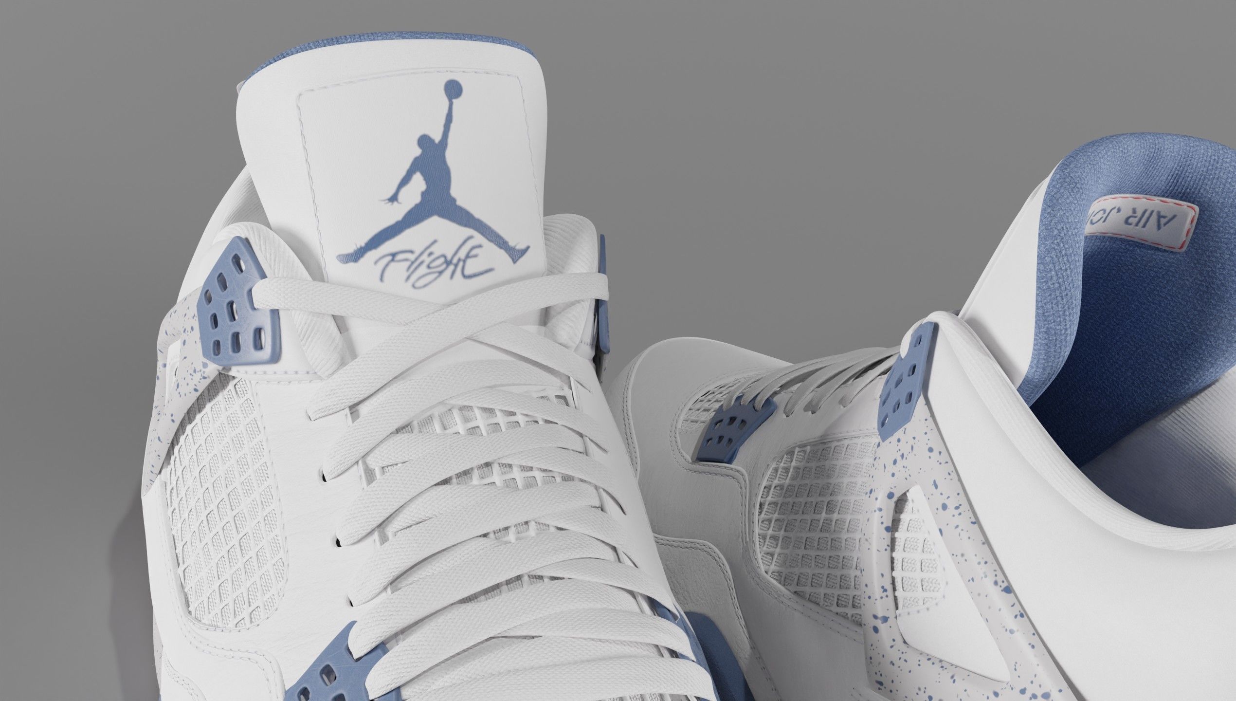 Jordan 4 Retro Midnight Navy Low-poly 3D model_52