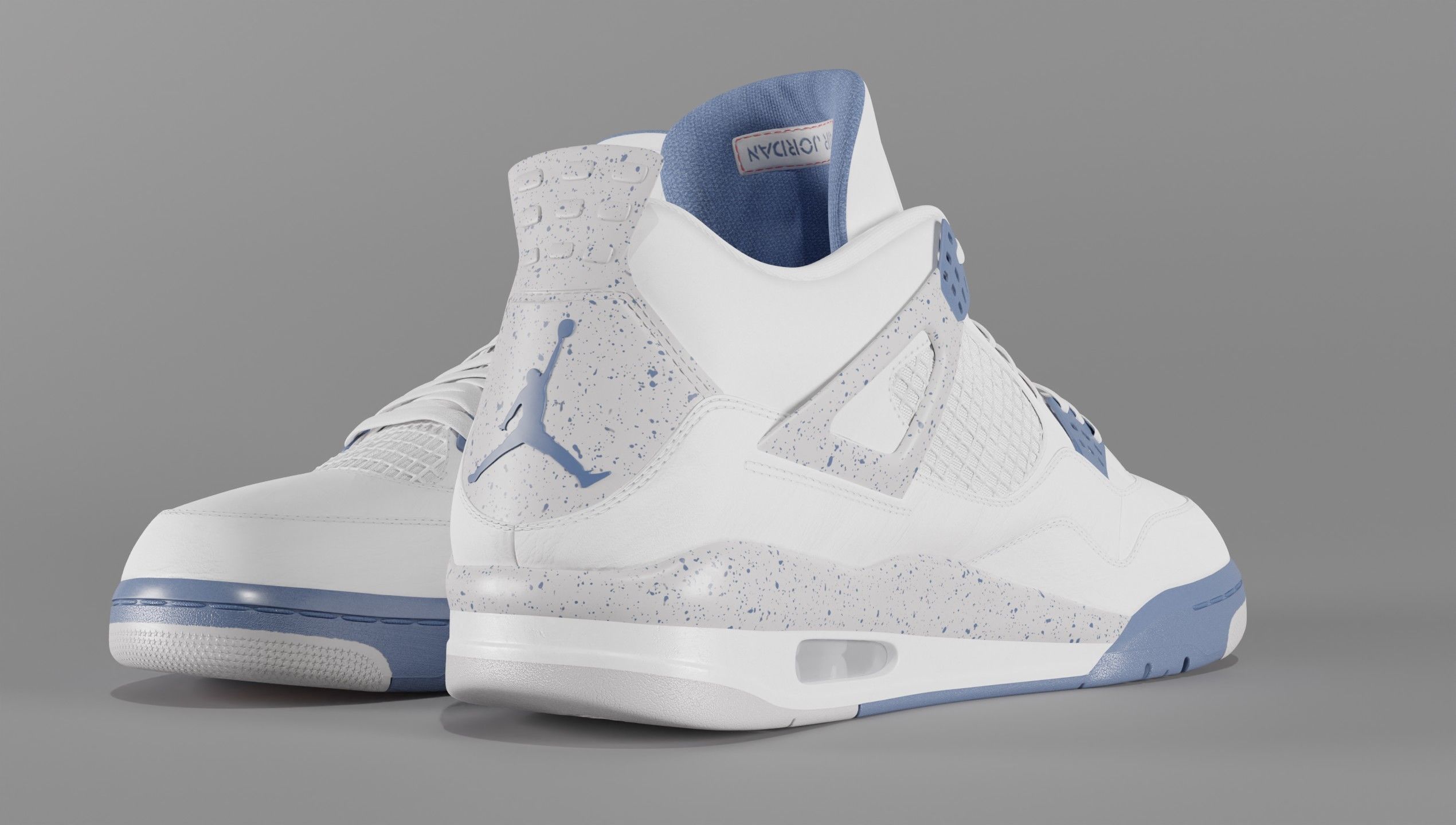Jordan 4 Retro Midnight Navy Low-poly 3D model_32