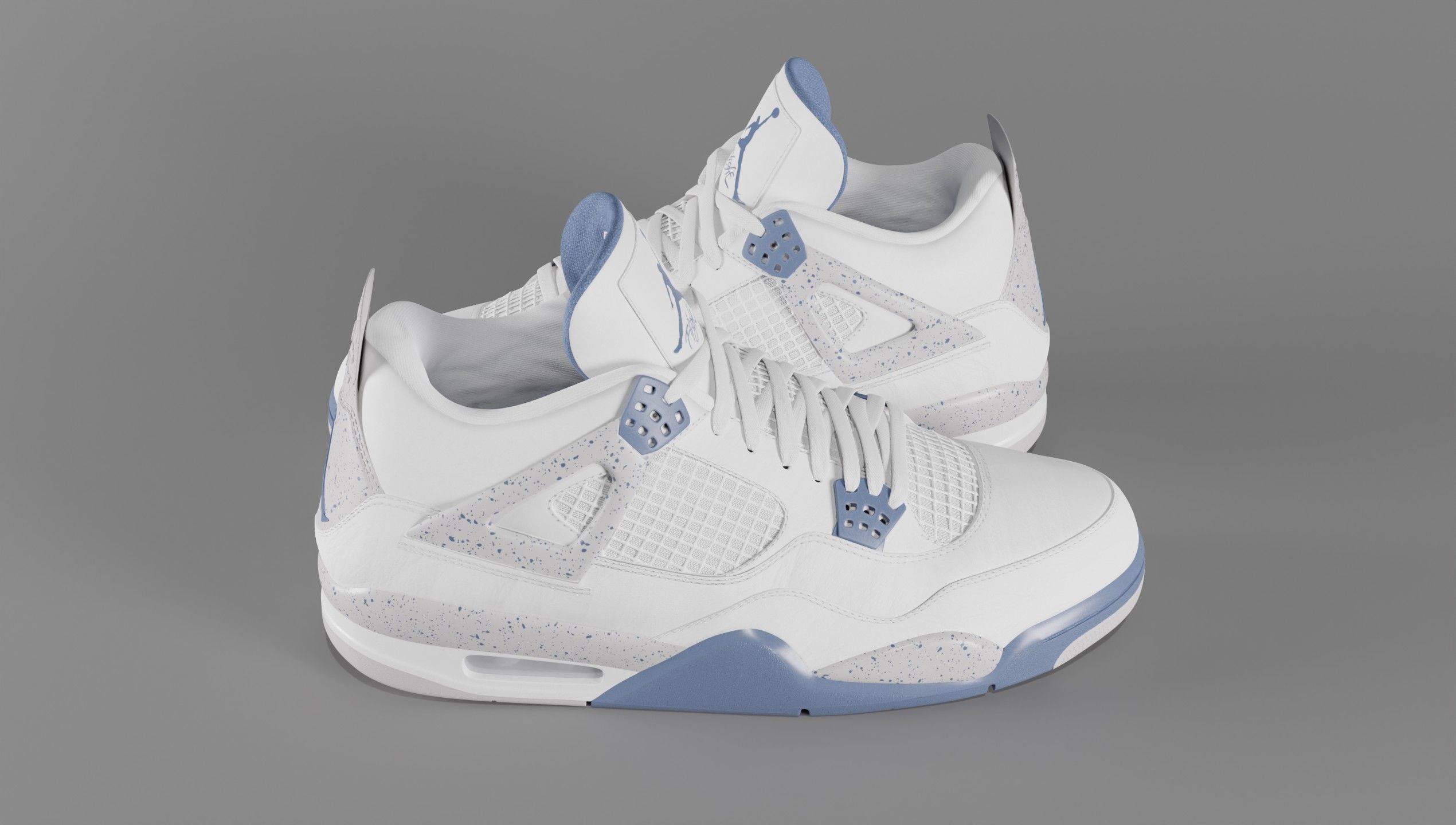Jordan 4 Retro Midnight Navy Low-poly 3D model_30