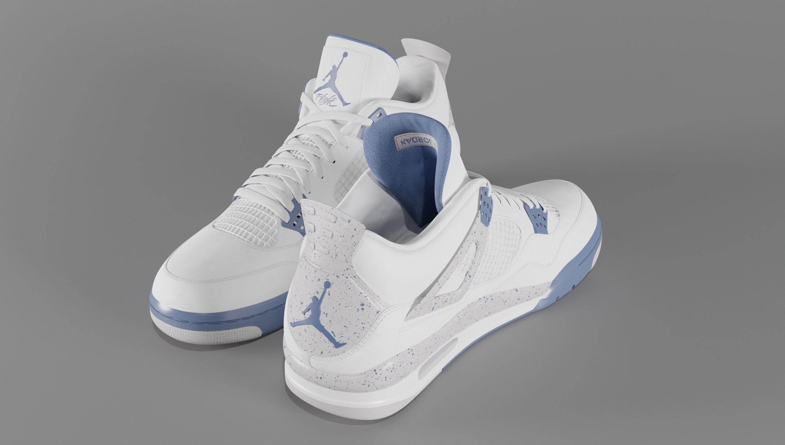 Jordan 4 Retro Midnight Navy Low-poly 3D model_51