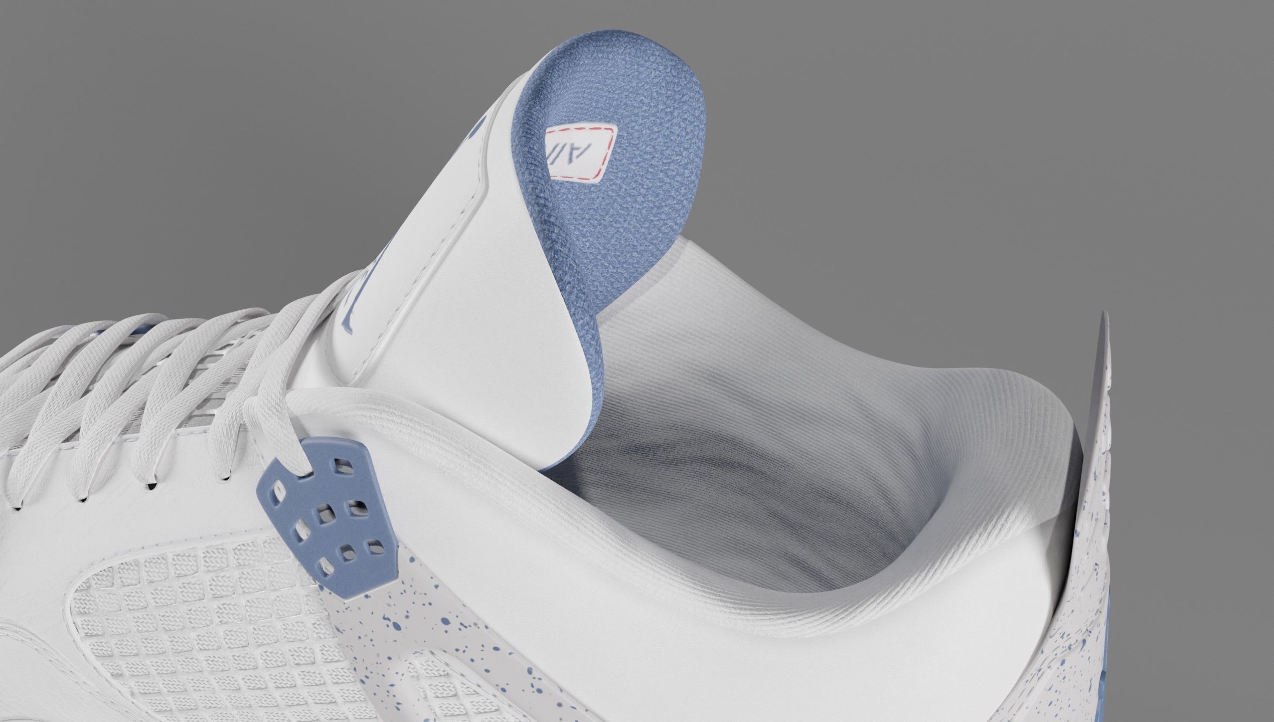 Jordan 4 Retro Midnight Navy Low-poly 3D model_13