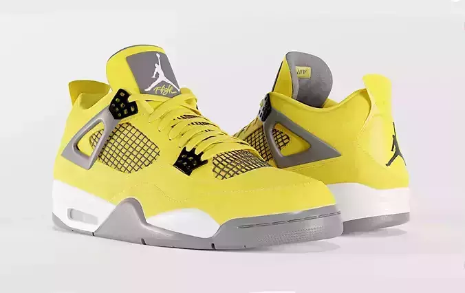 Jordan 4 Retro Lightning  Low-poly 3D model