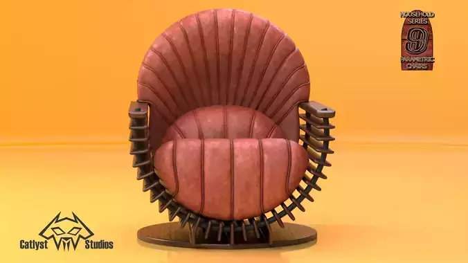 House Hold Series - 9 Parametric Chairs - Chair 2 Low-poly 3D model