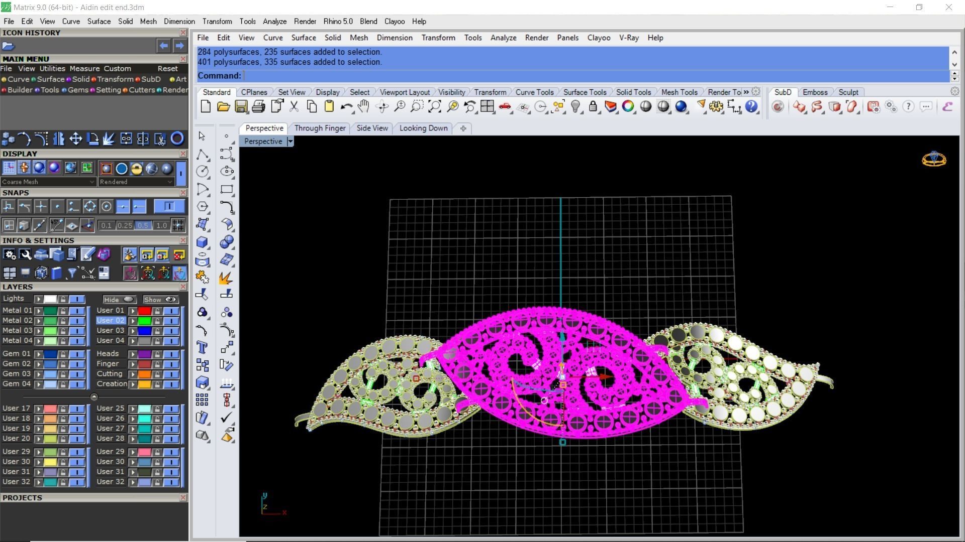 Cut gold earring bracelet necklace 3D print model_10