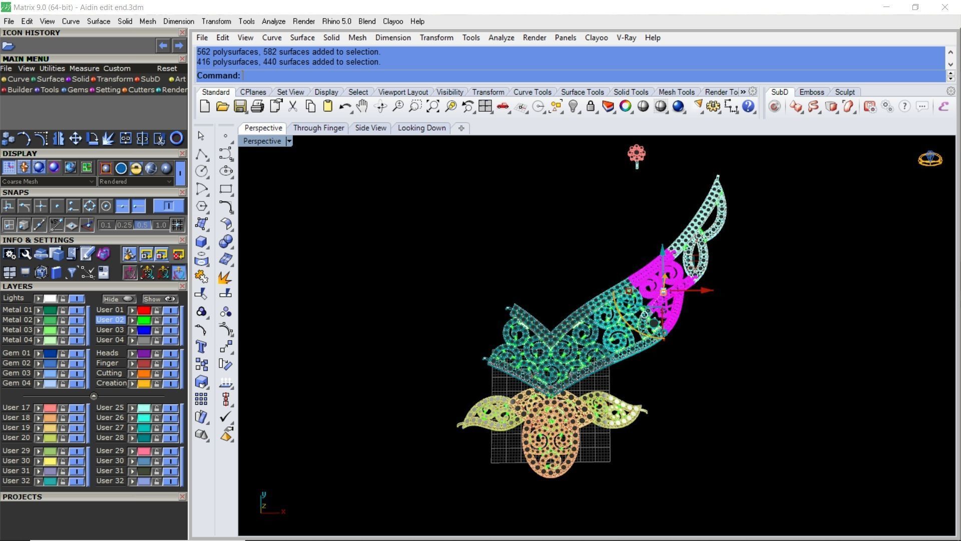 Cut gold earring bracelet necklace 3D print model_6
