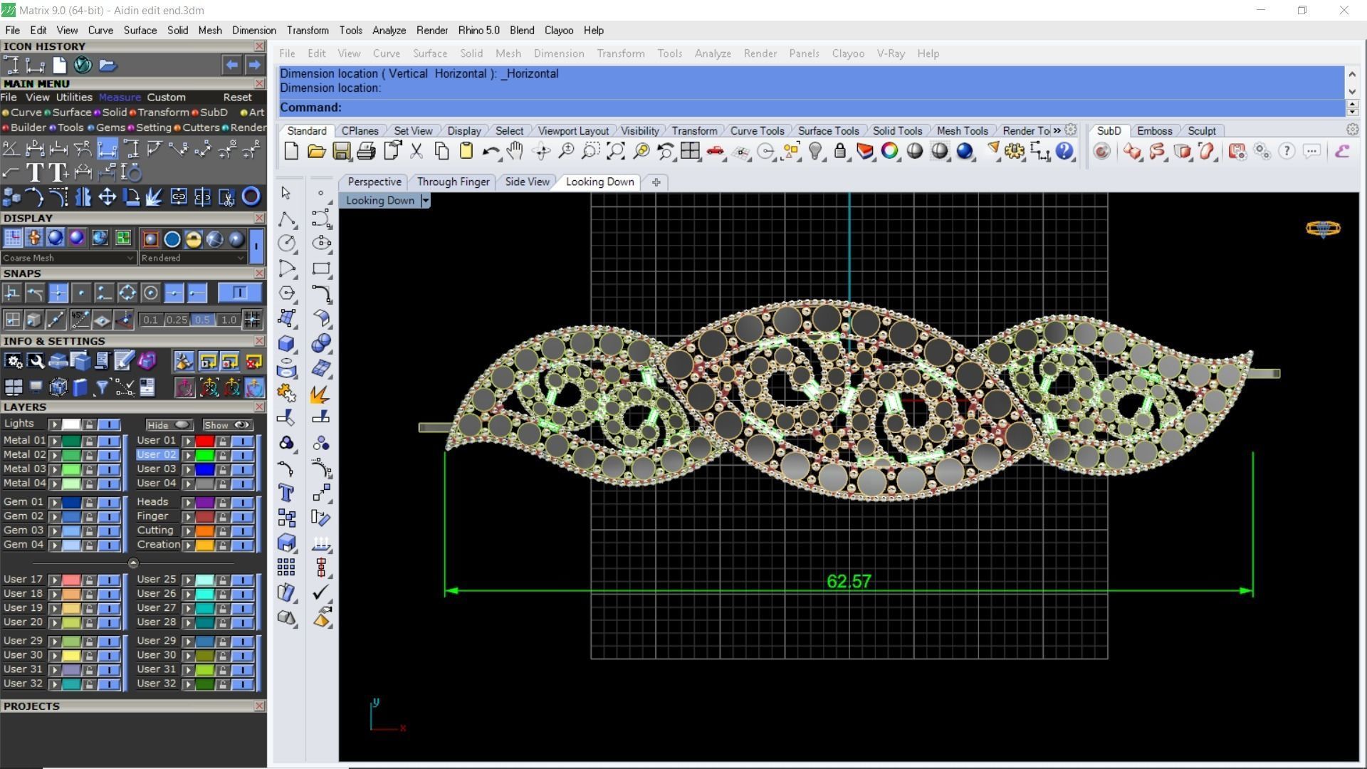 Cut gold earring bracelet necklace 3D print model_25