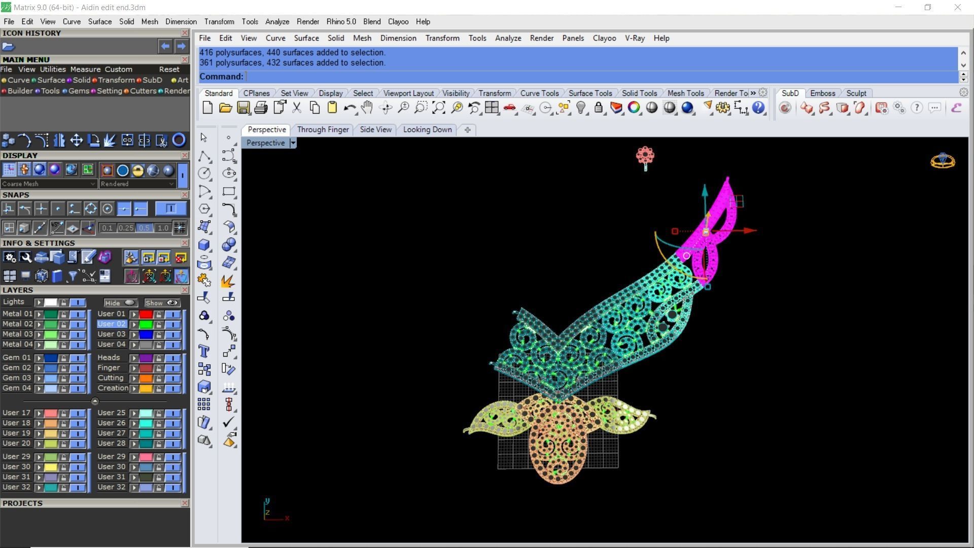 Cut gold earring bracelet necklace 3D print model_7
