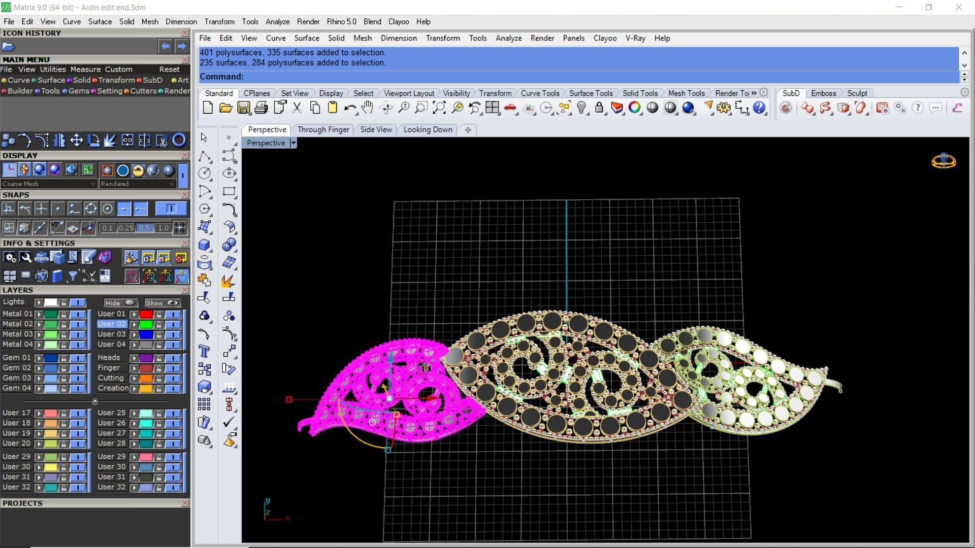 Cut gold earring bracelet necklace 3D print model_11